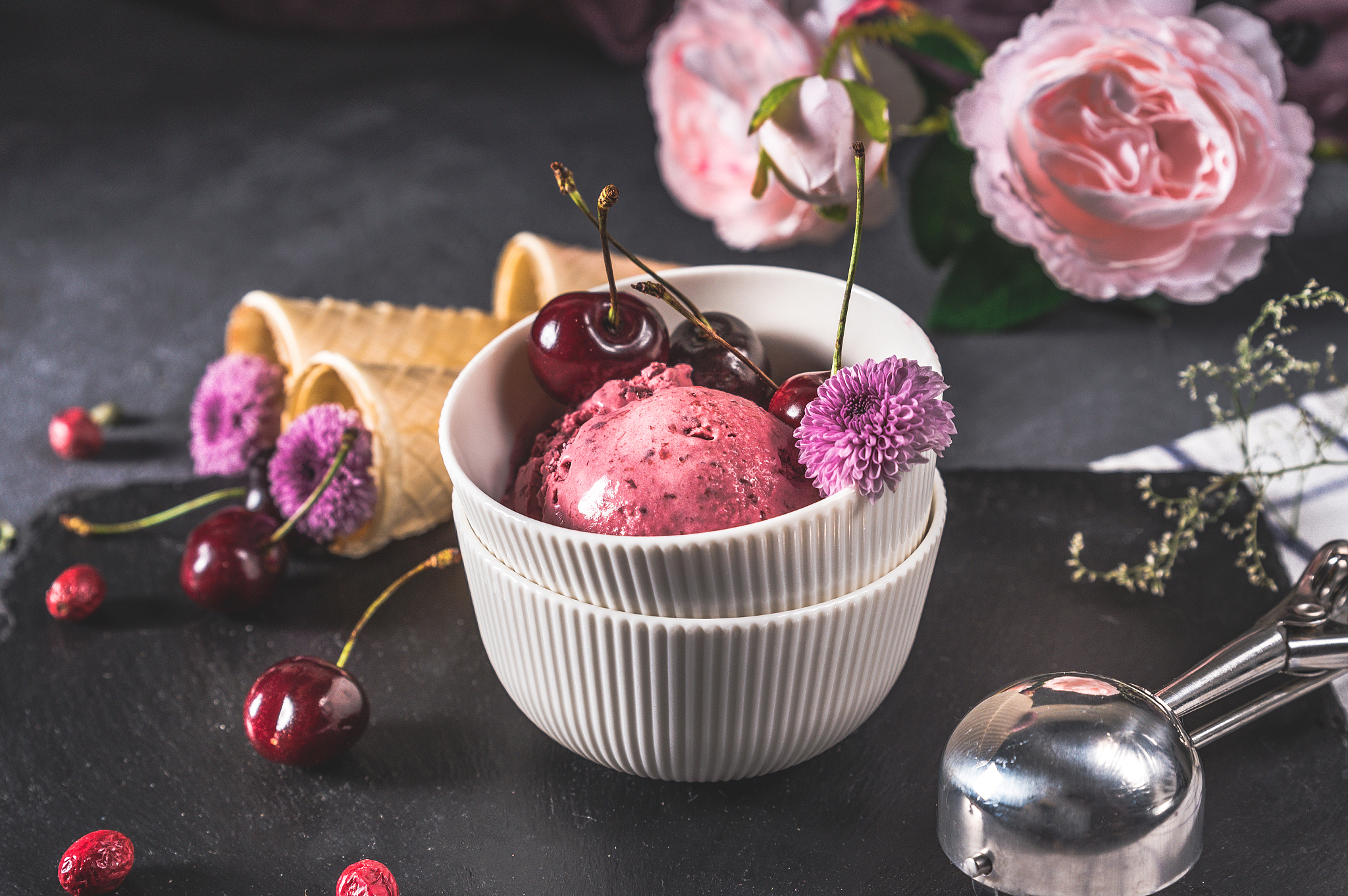 homemade cherry ice cream