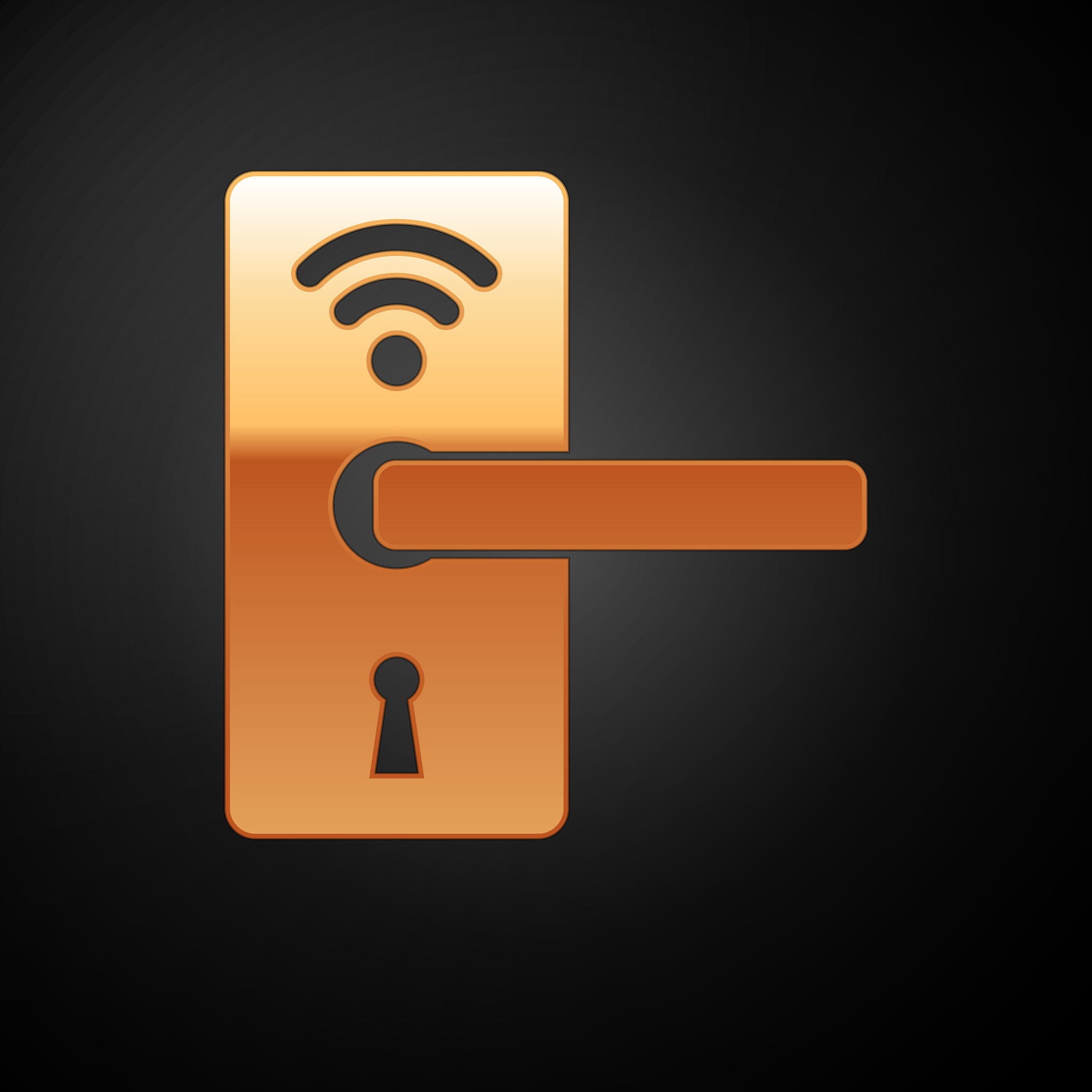 gold digital door lock with wireless technology