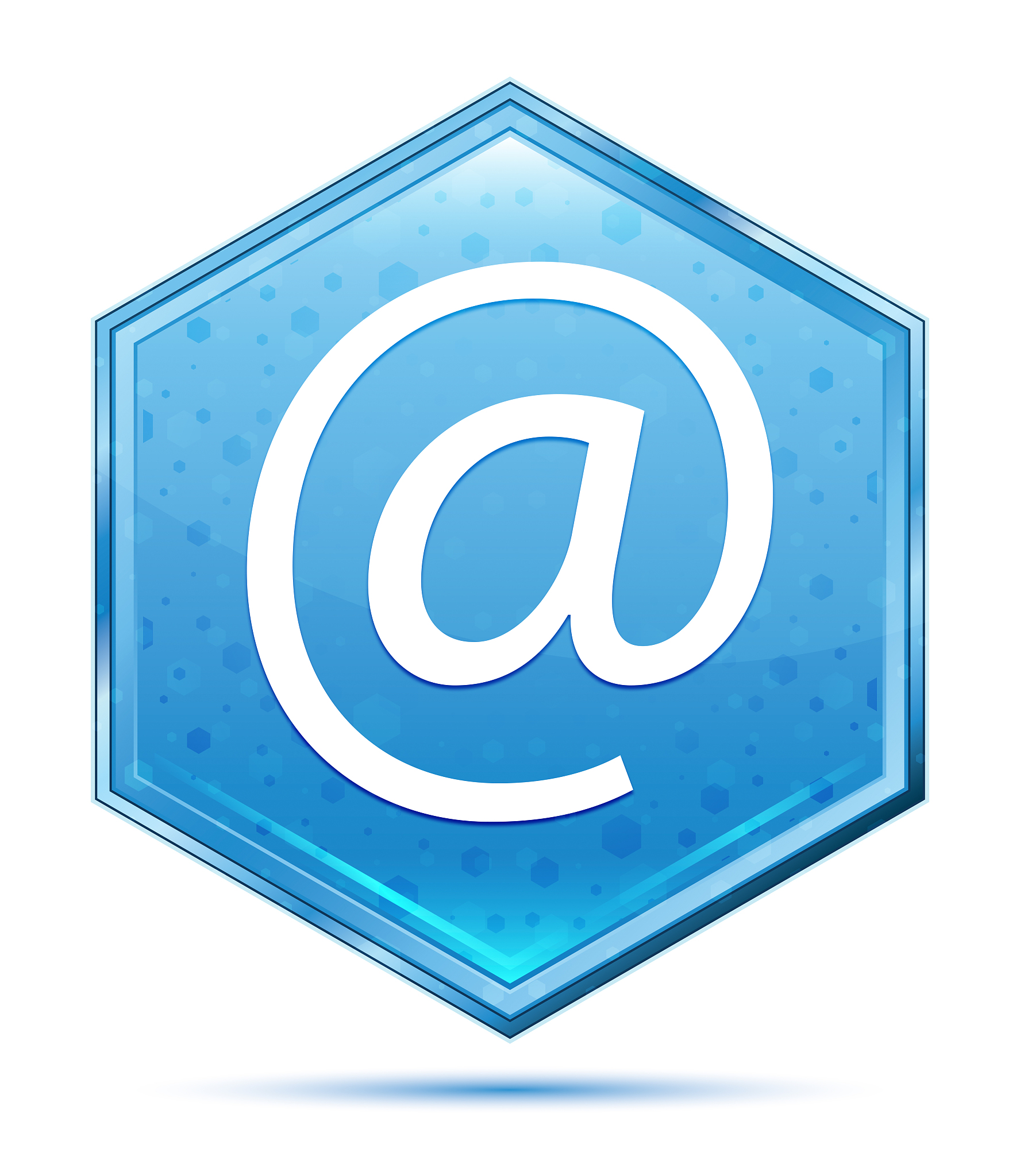 email address icon crystal blue hexagon button