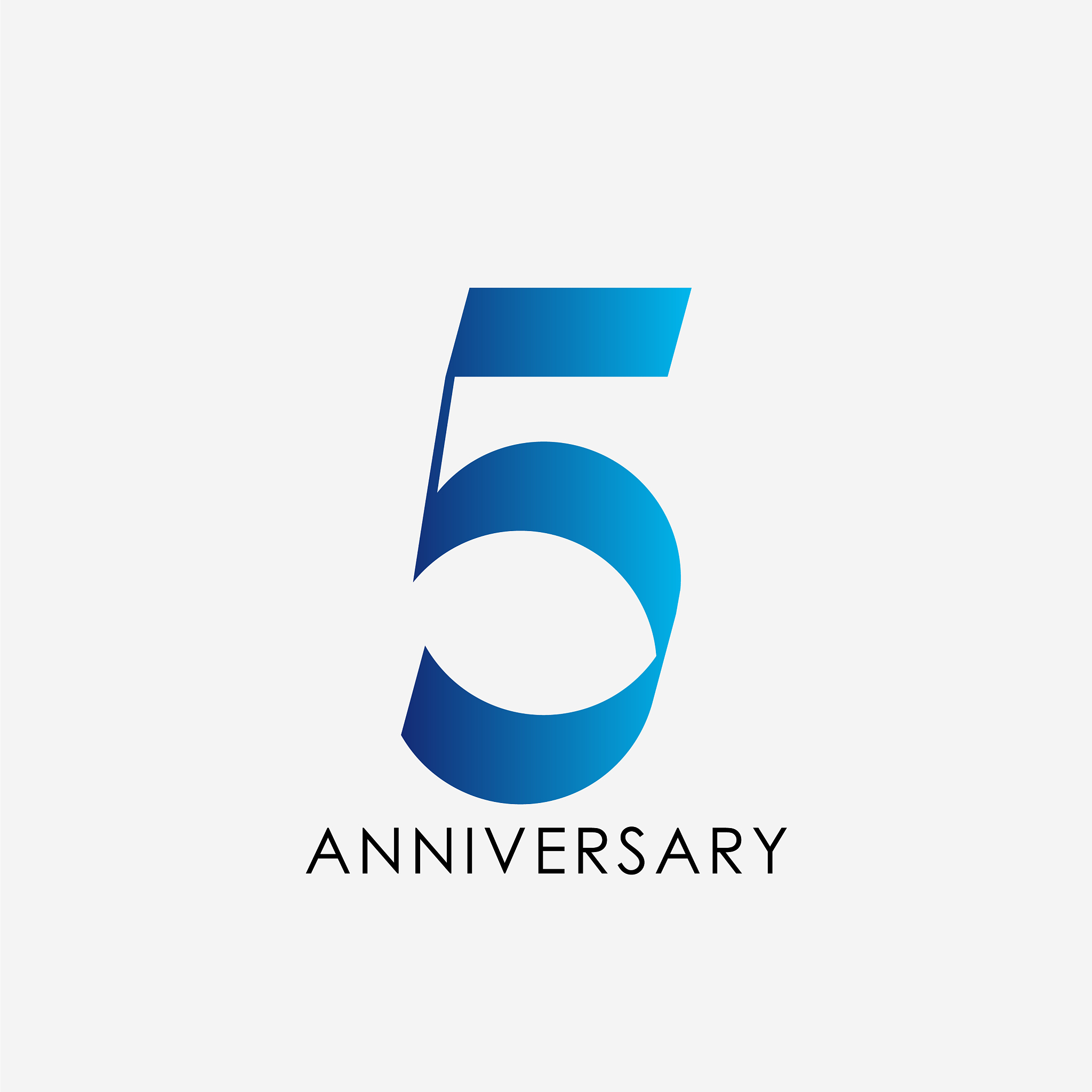 5 years anniversary celebration template design