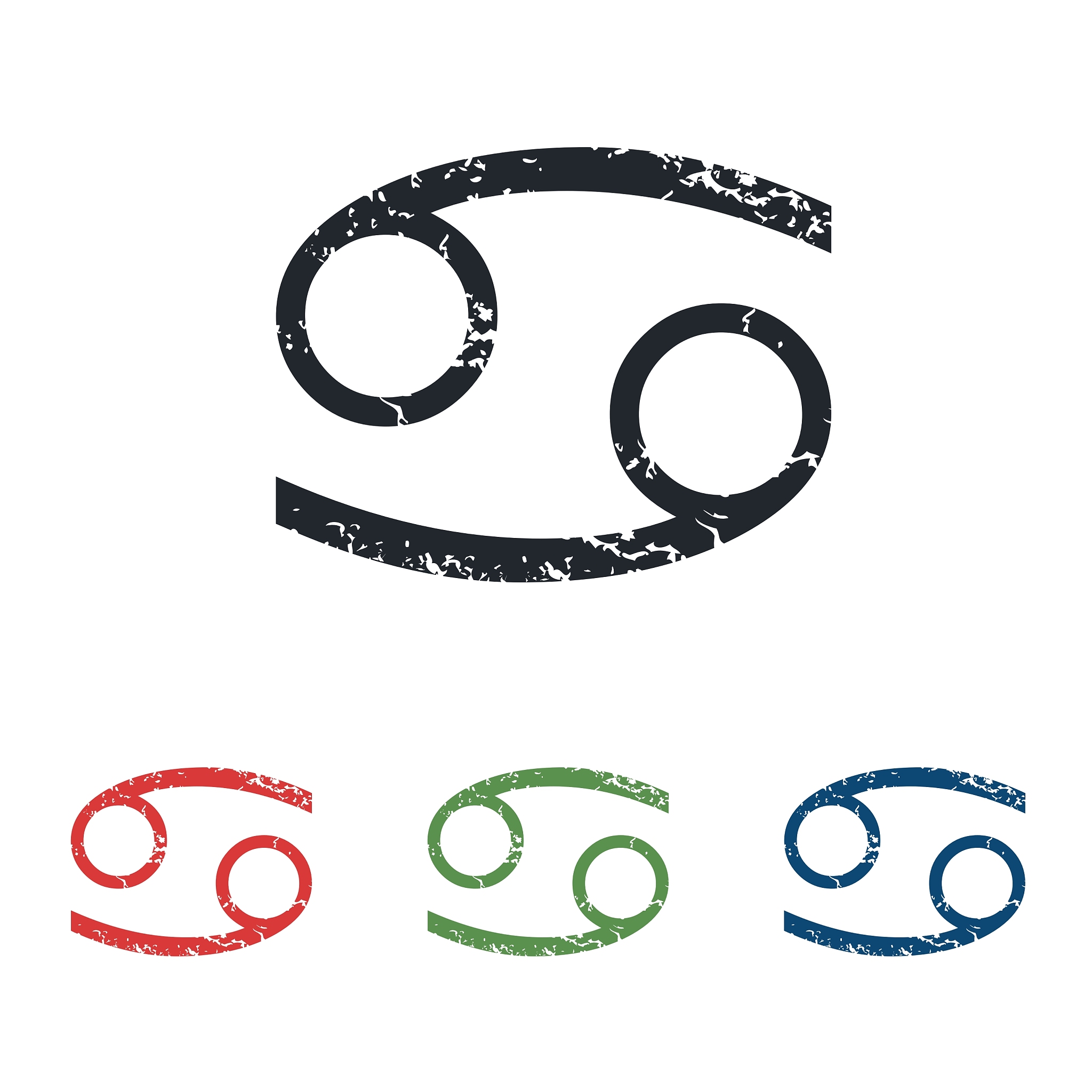 cancer grunge icon set