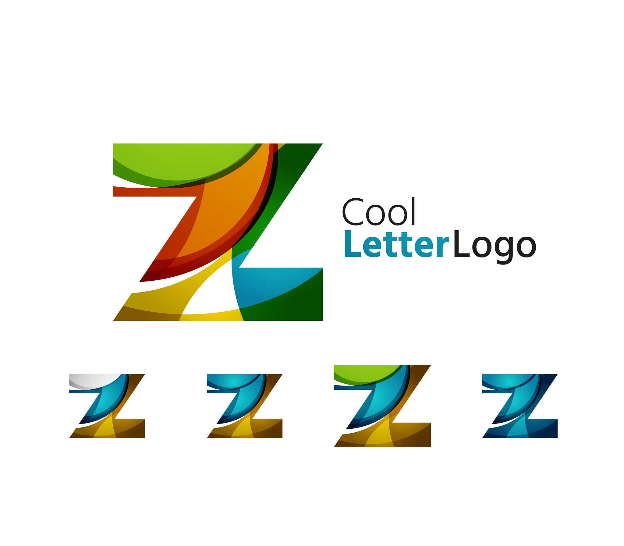 set of abstract z letter company logos business