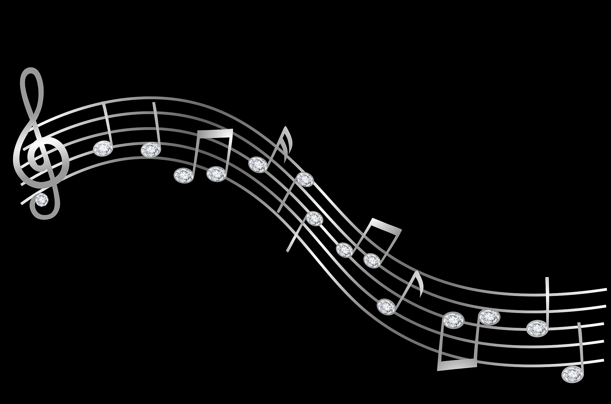 music pentagram with diamonds notes