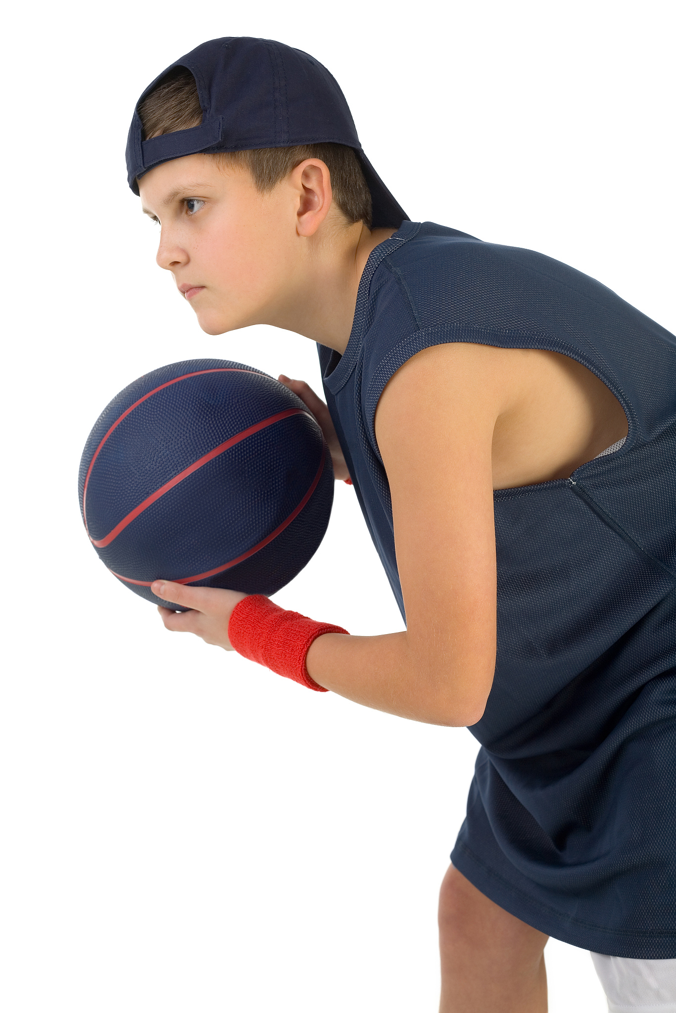 boy posing with basketball