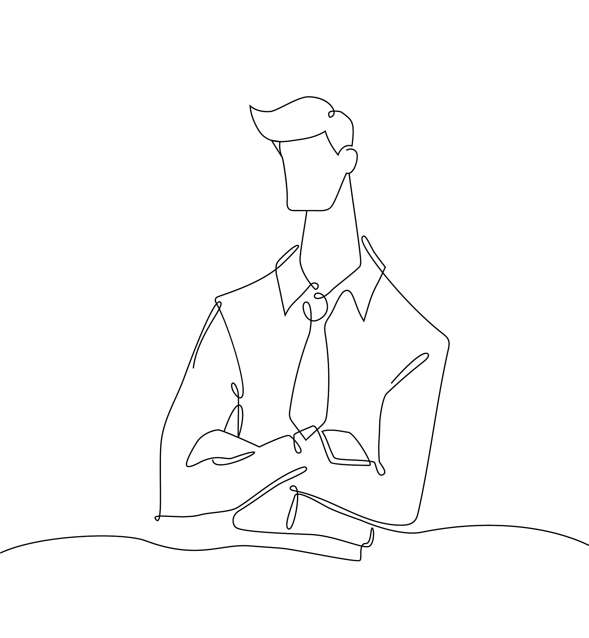 businessman - one line design style