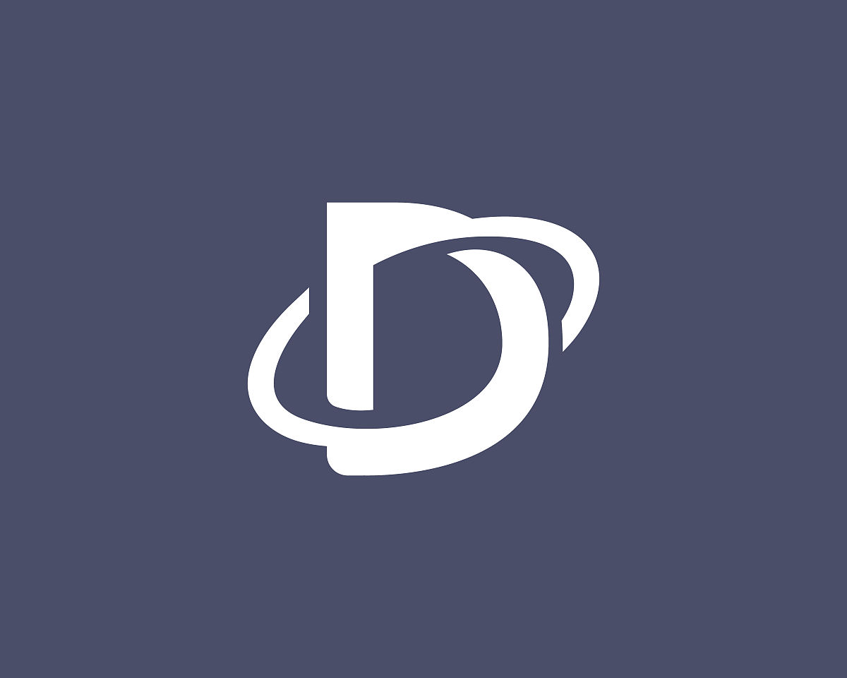 旋转字母d现代标志图标设计概念.应用图标logo设计模板.行星,轨道矢量
