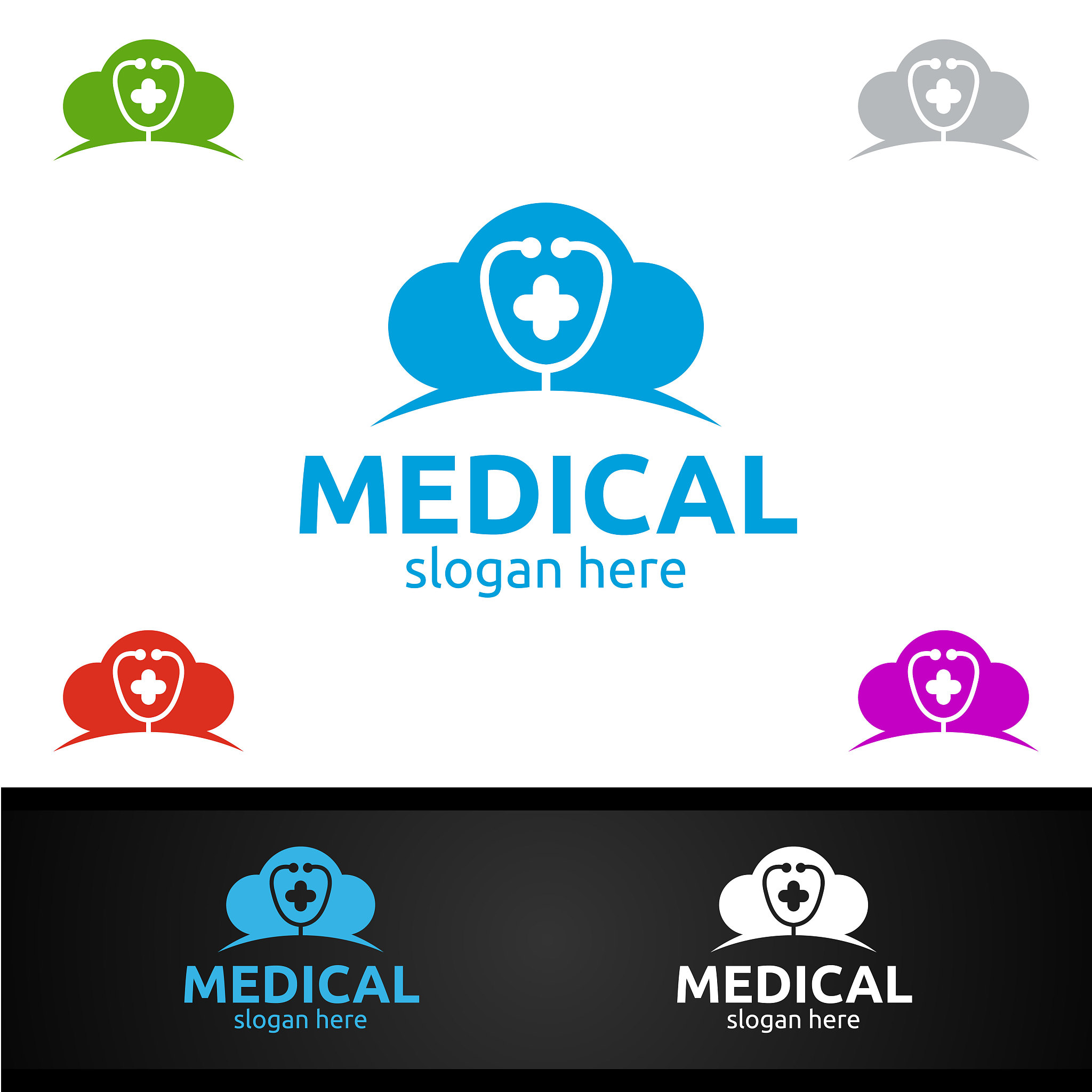 cloud cross medical hospital symbol