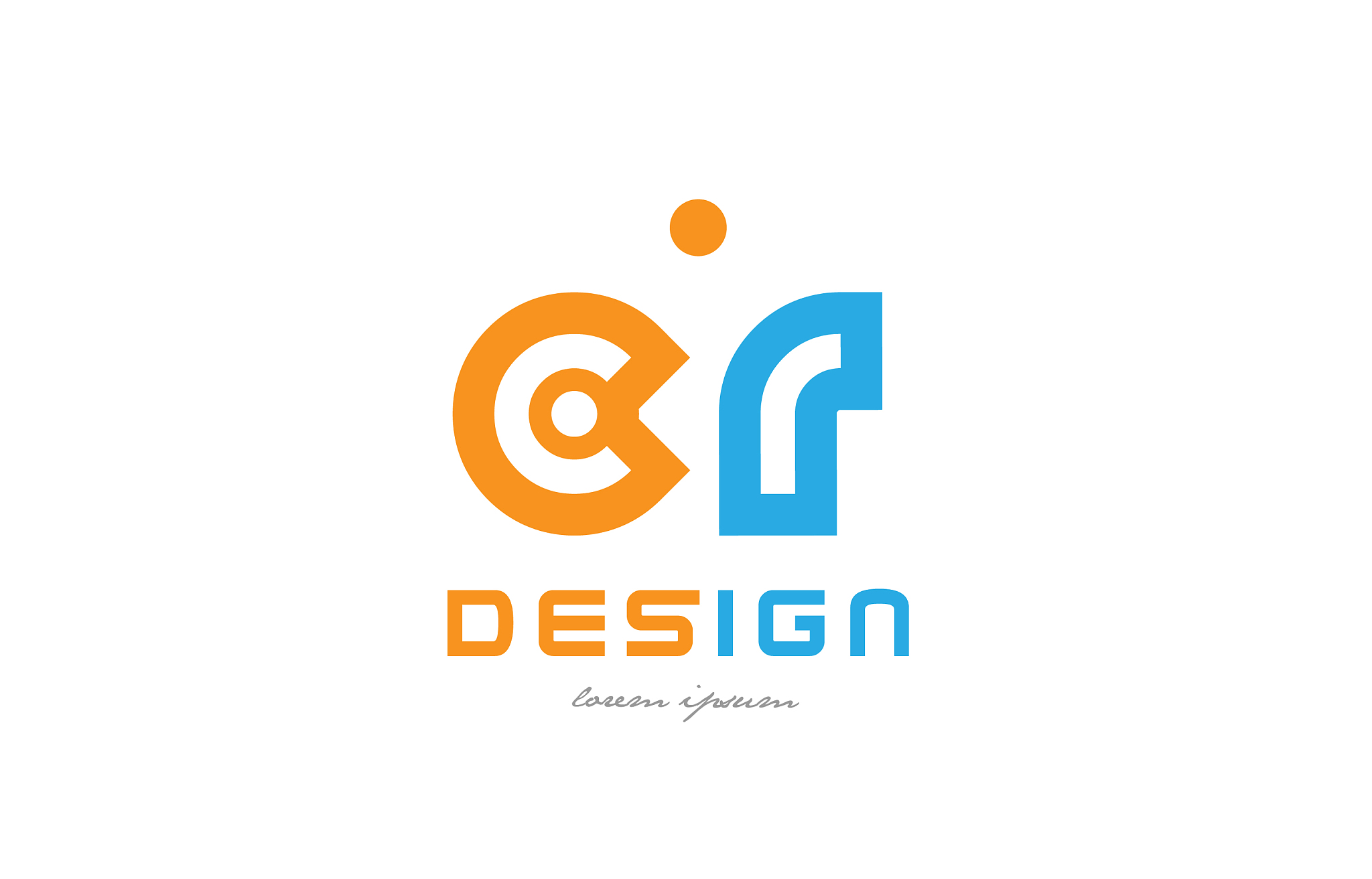 cr c r orange blue alphabet letter logo