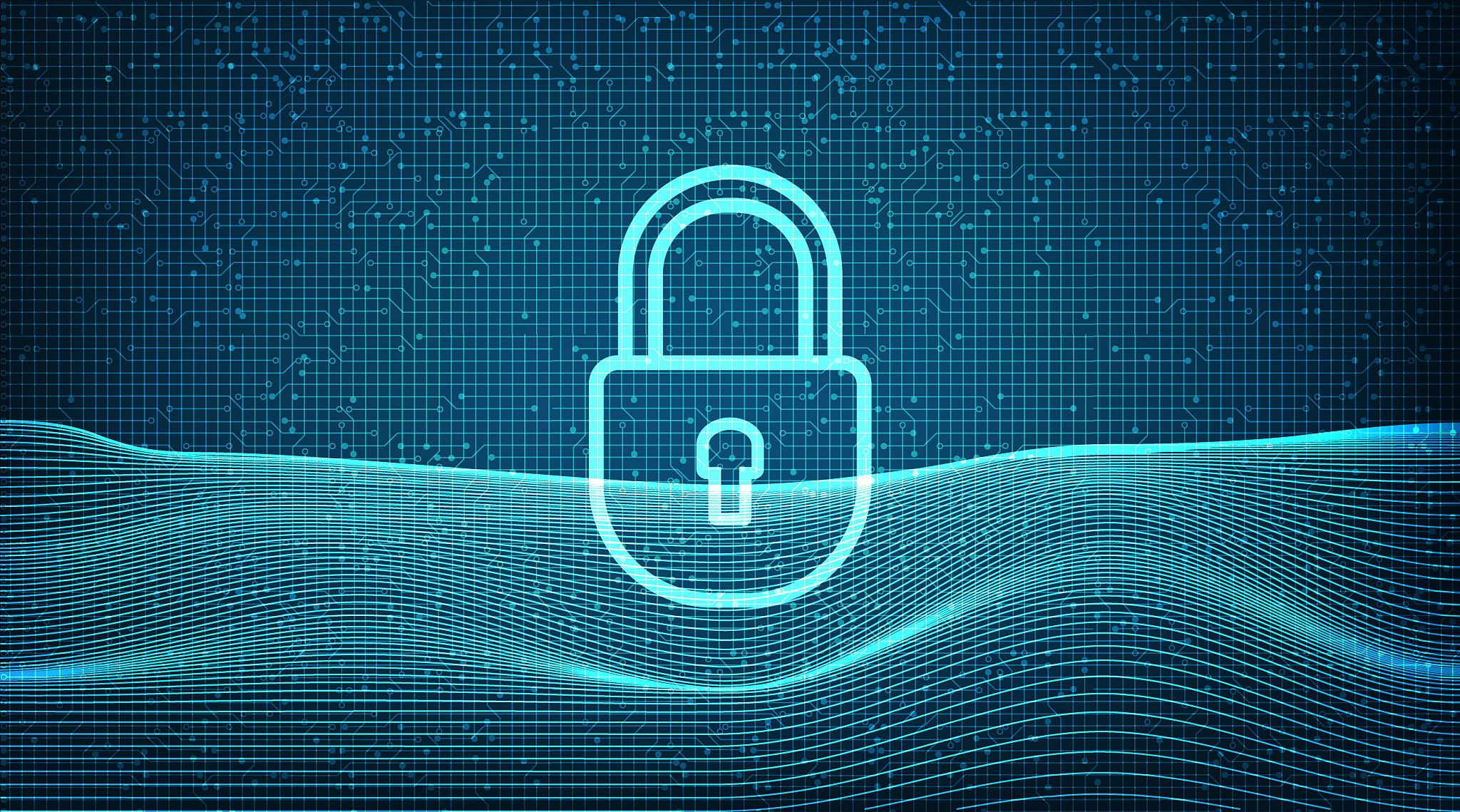 digital technology lock security,protection and connection conce