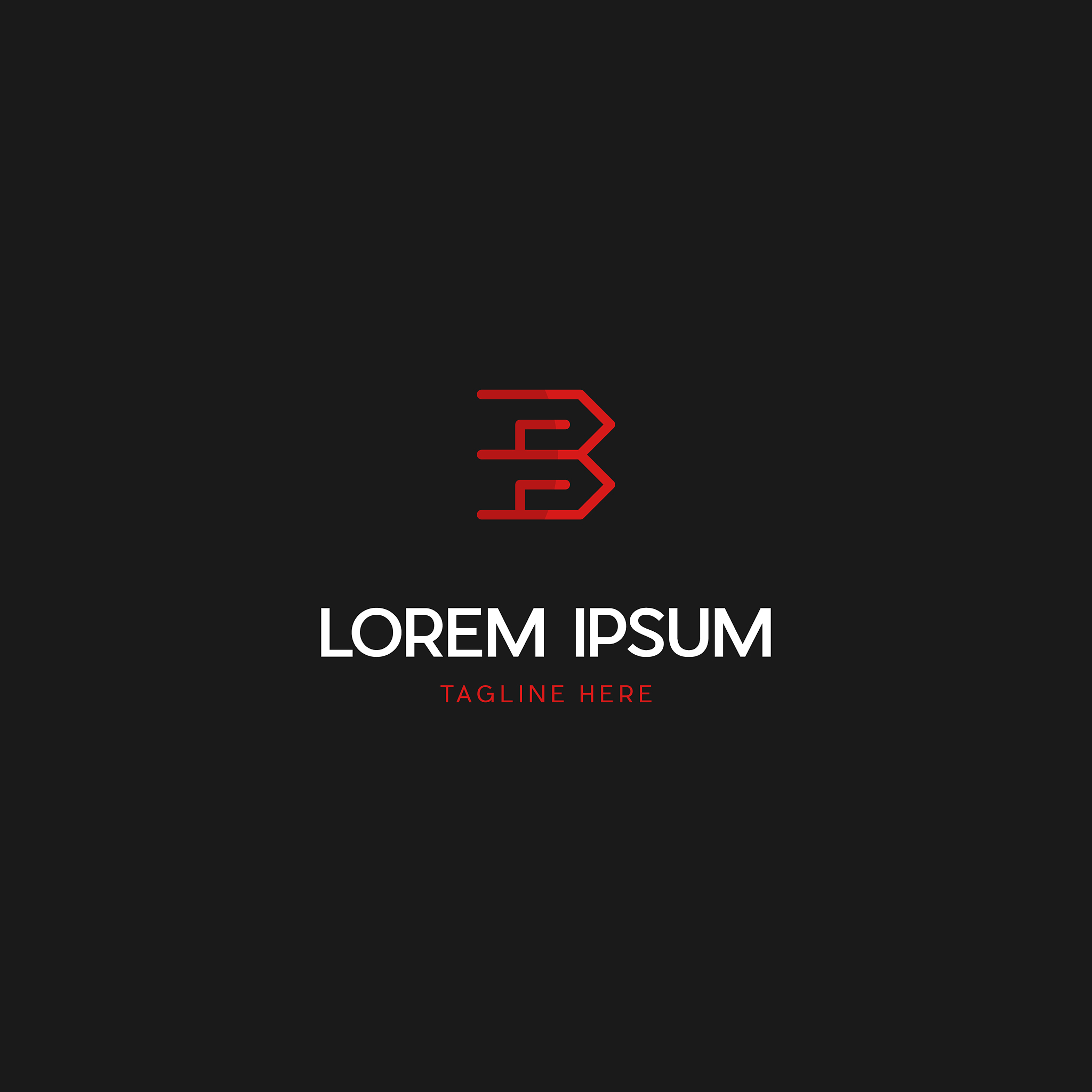 letter b outlines modern techno design logo