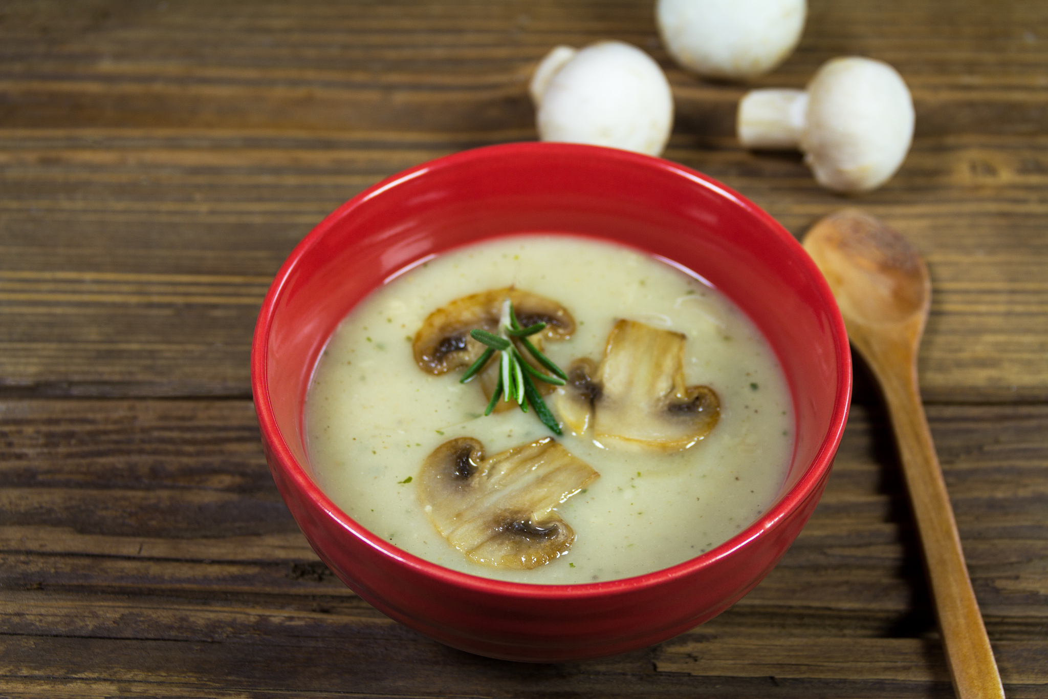 cream soup with mushrooms in a bowl
