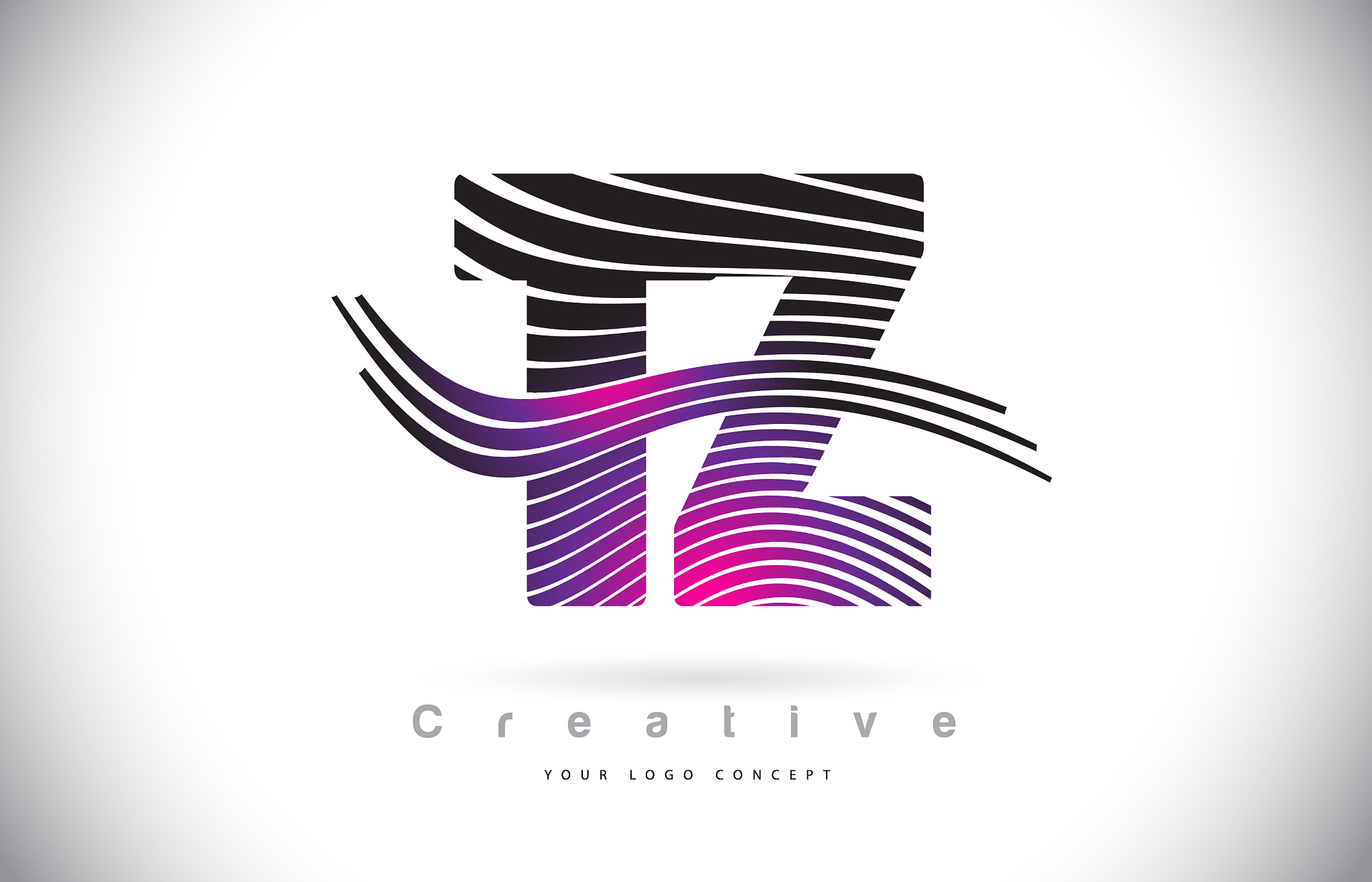 tz t z zebra texture letter logo design with