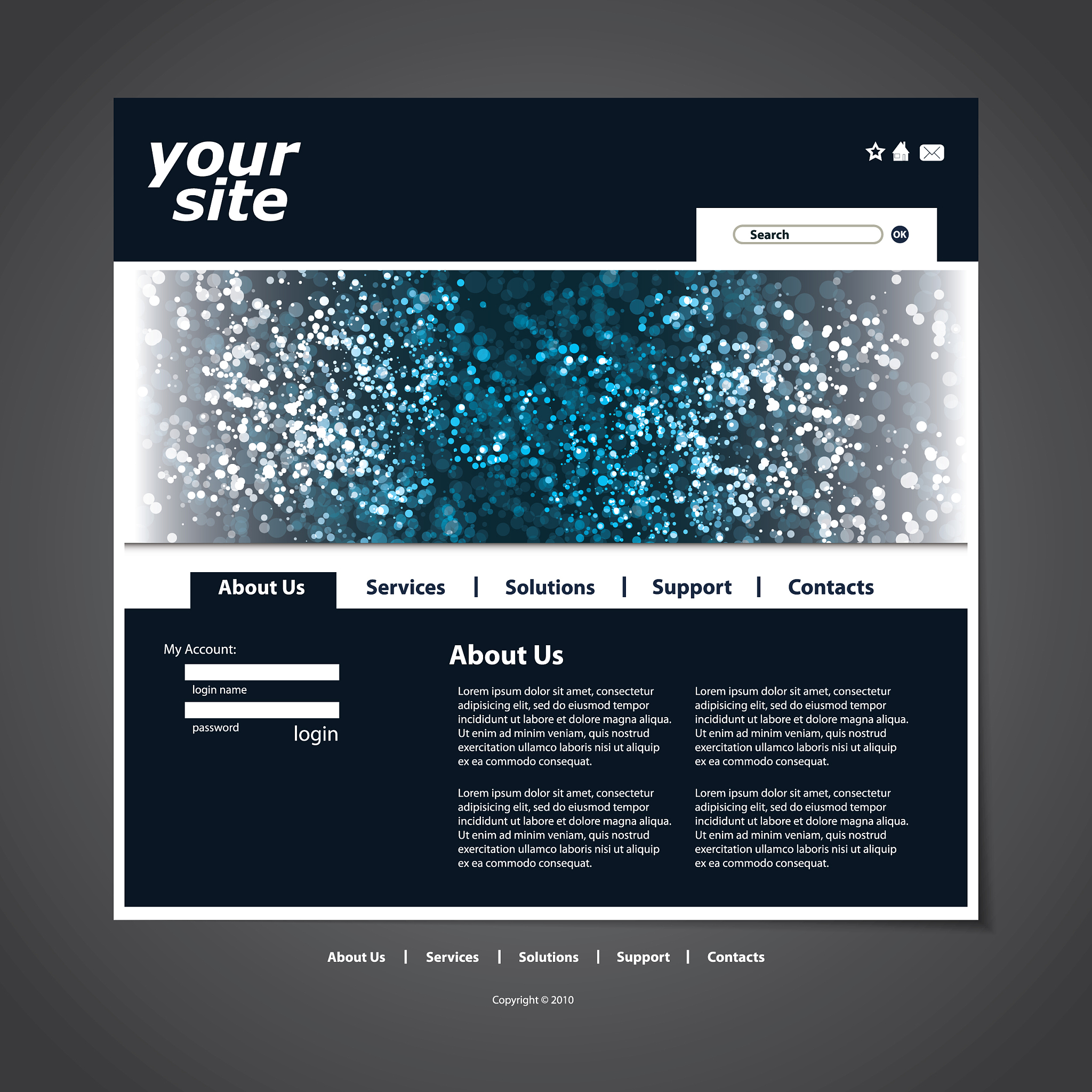 one page website template