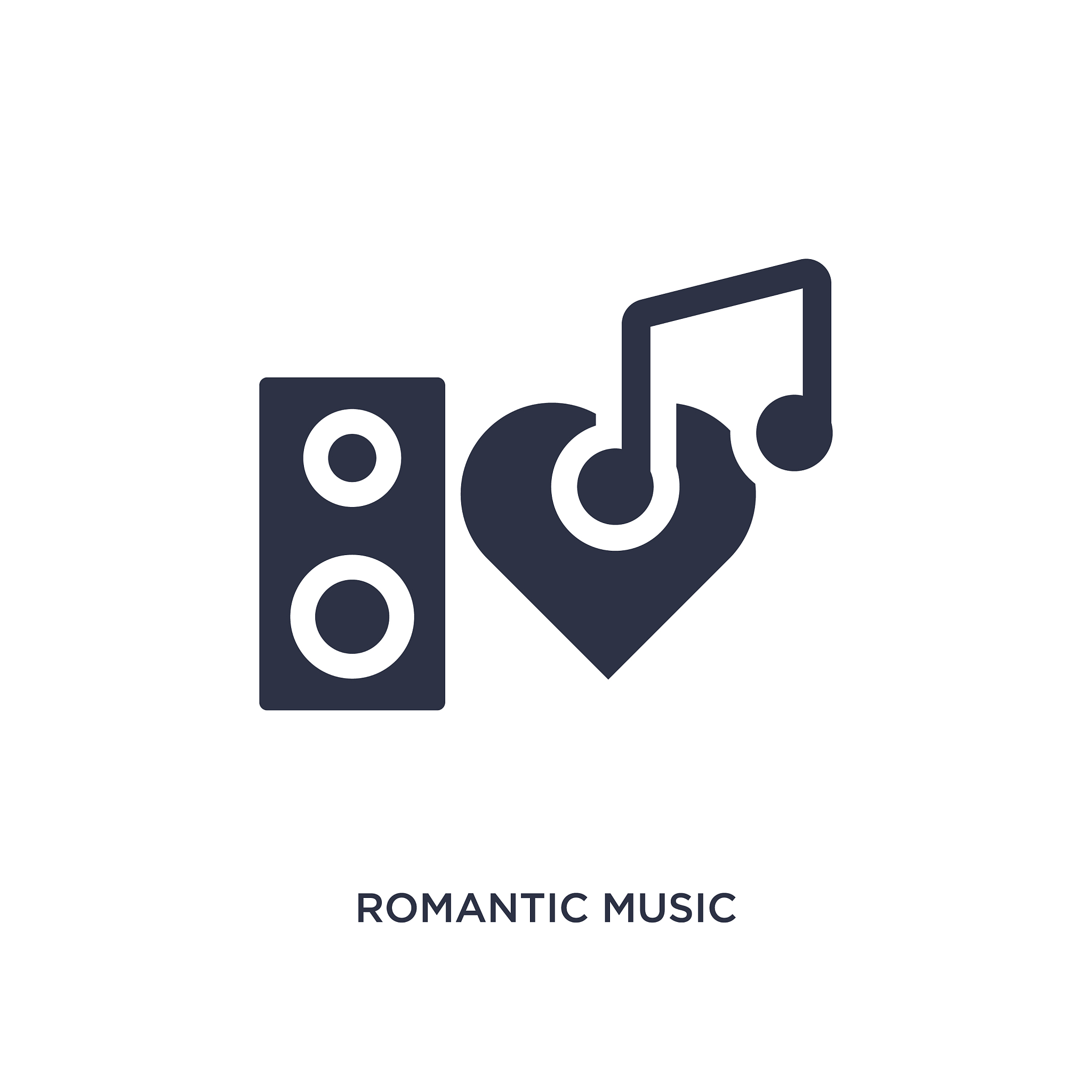 romantic music icon on white background simple