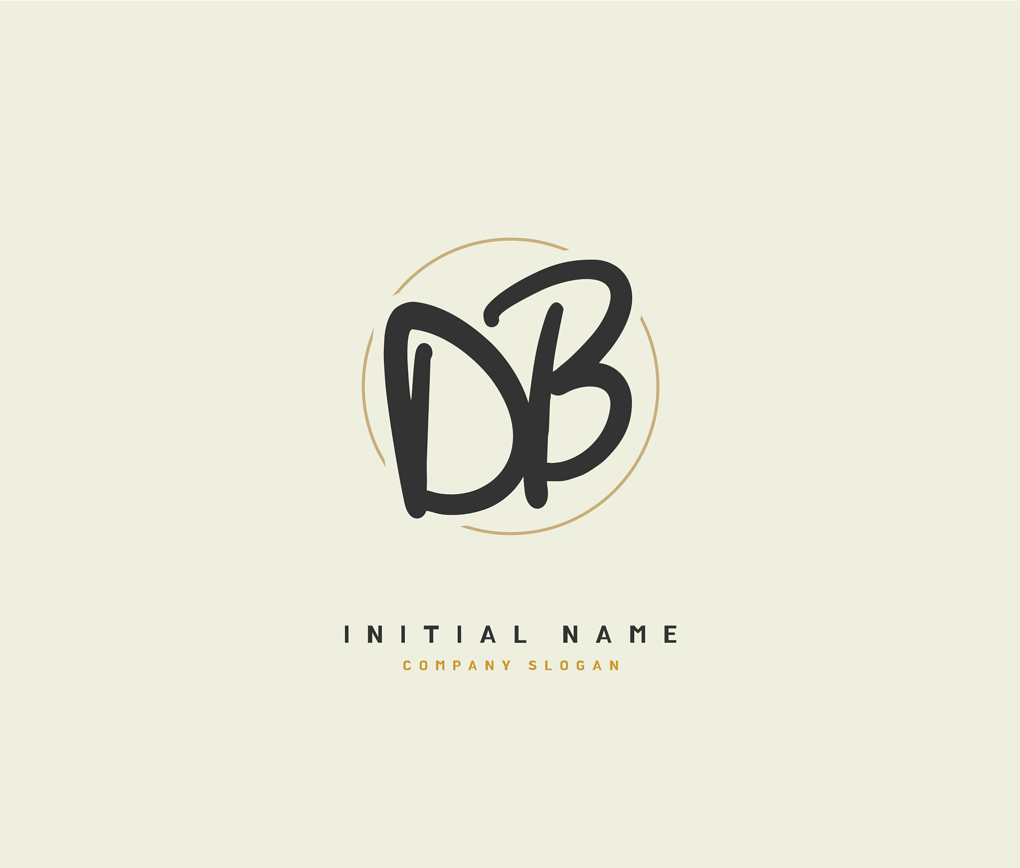 d b db beauty initial logo handwriting logo of