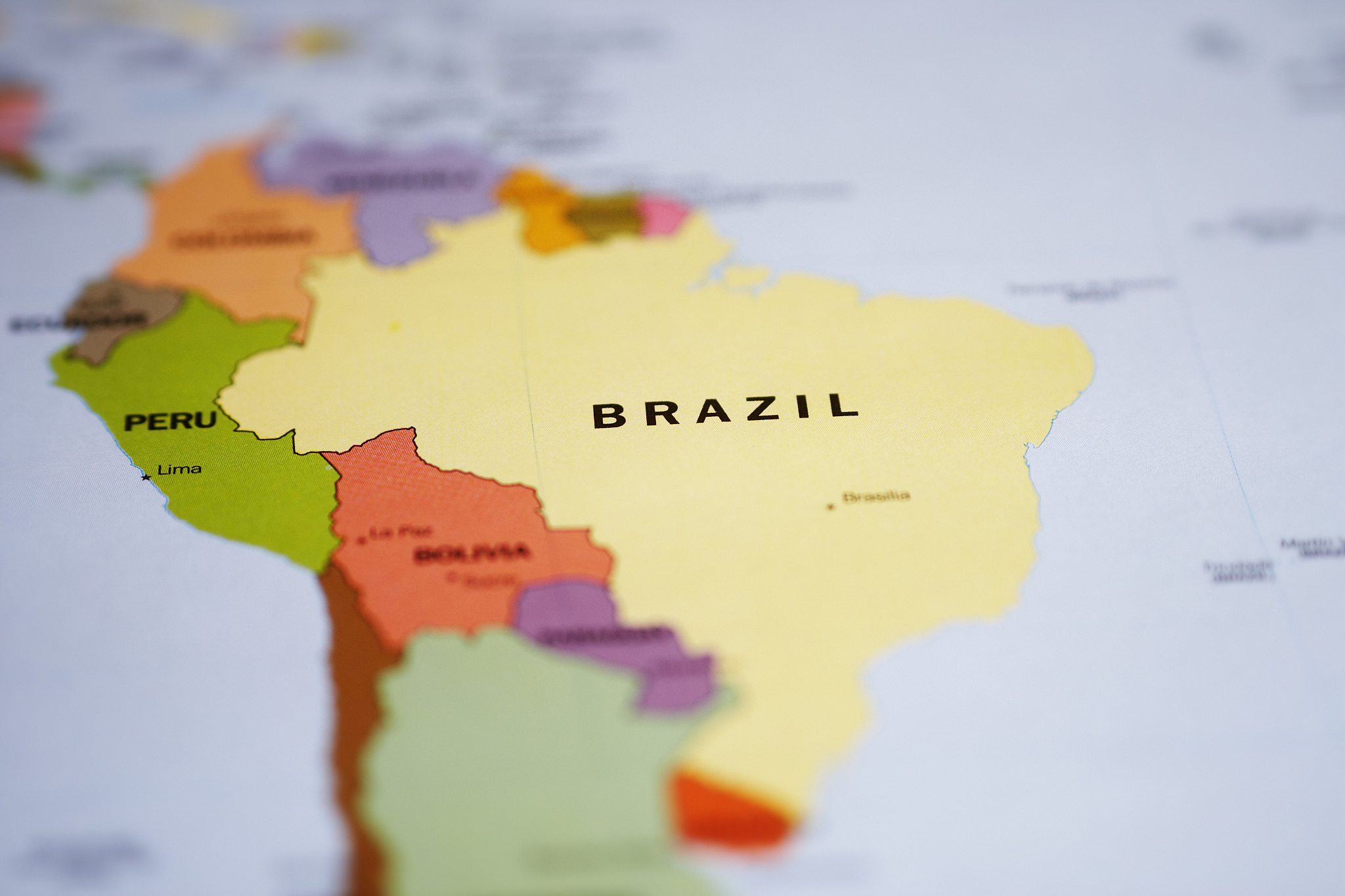 map of south america and brazil