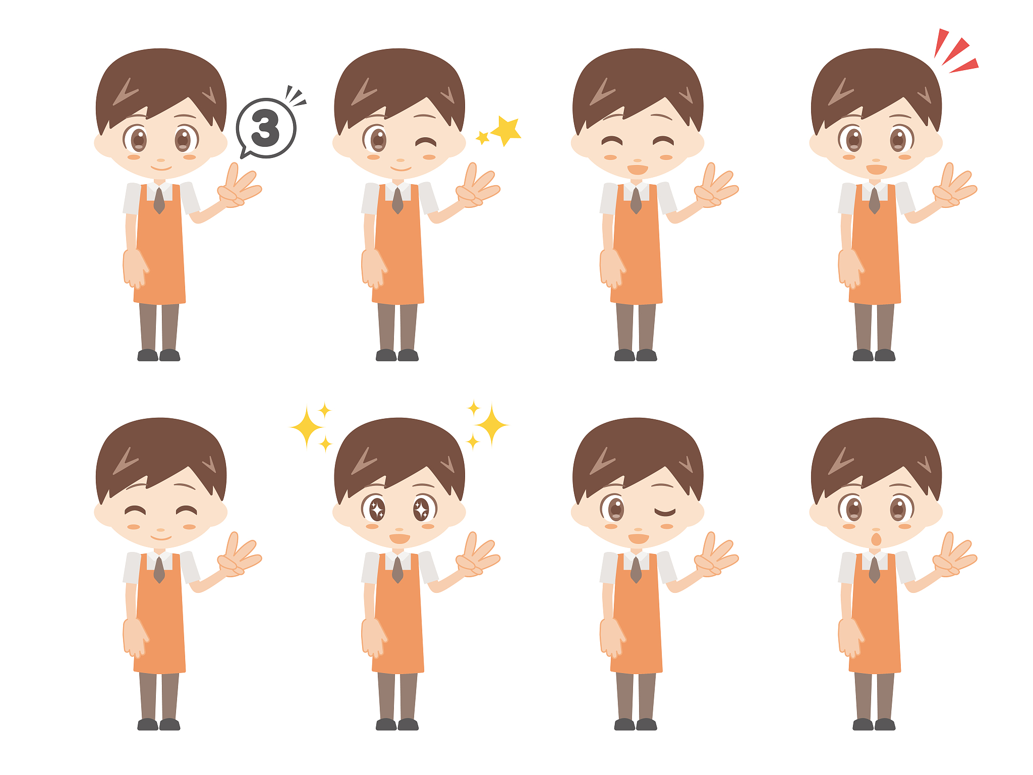 illustrations of men doing the hand sign of the number three wit
