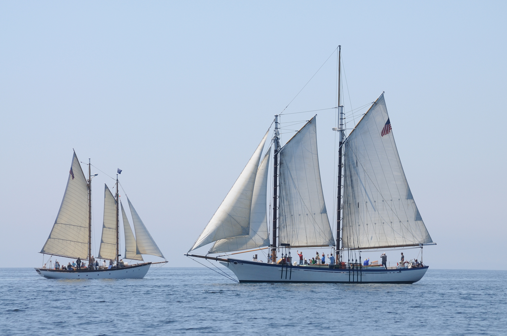 two schooners at sea, camden