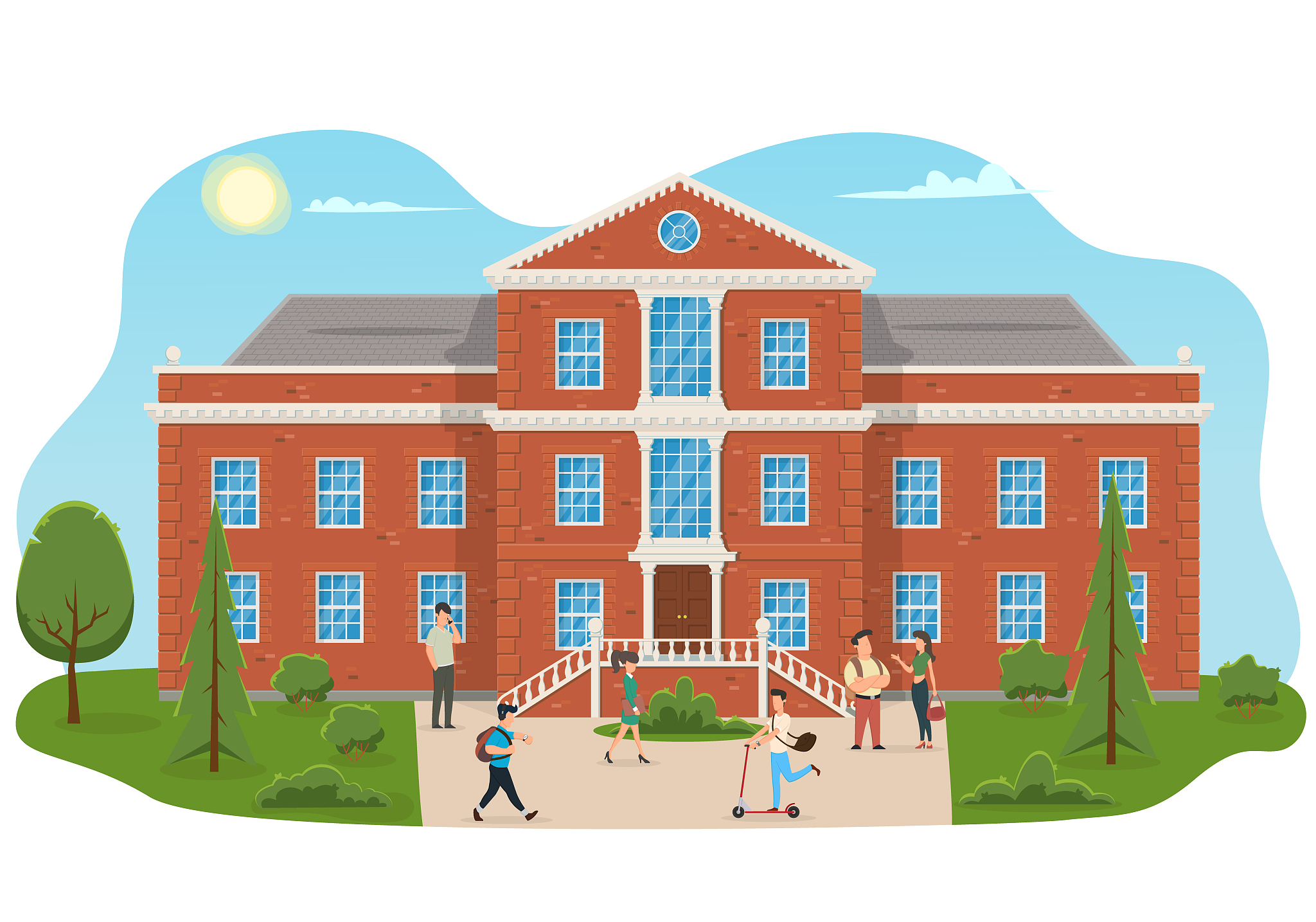 university or college building.