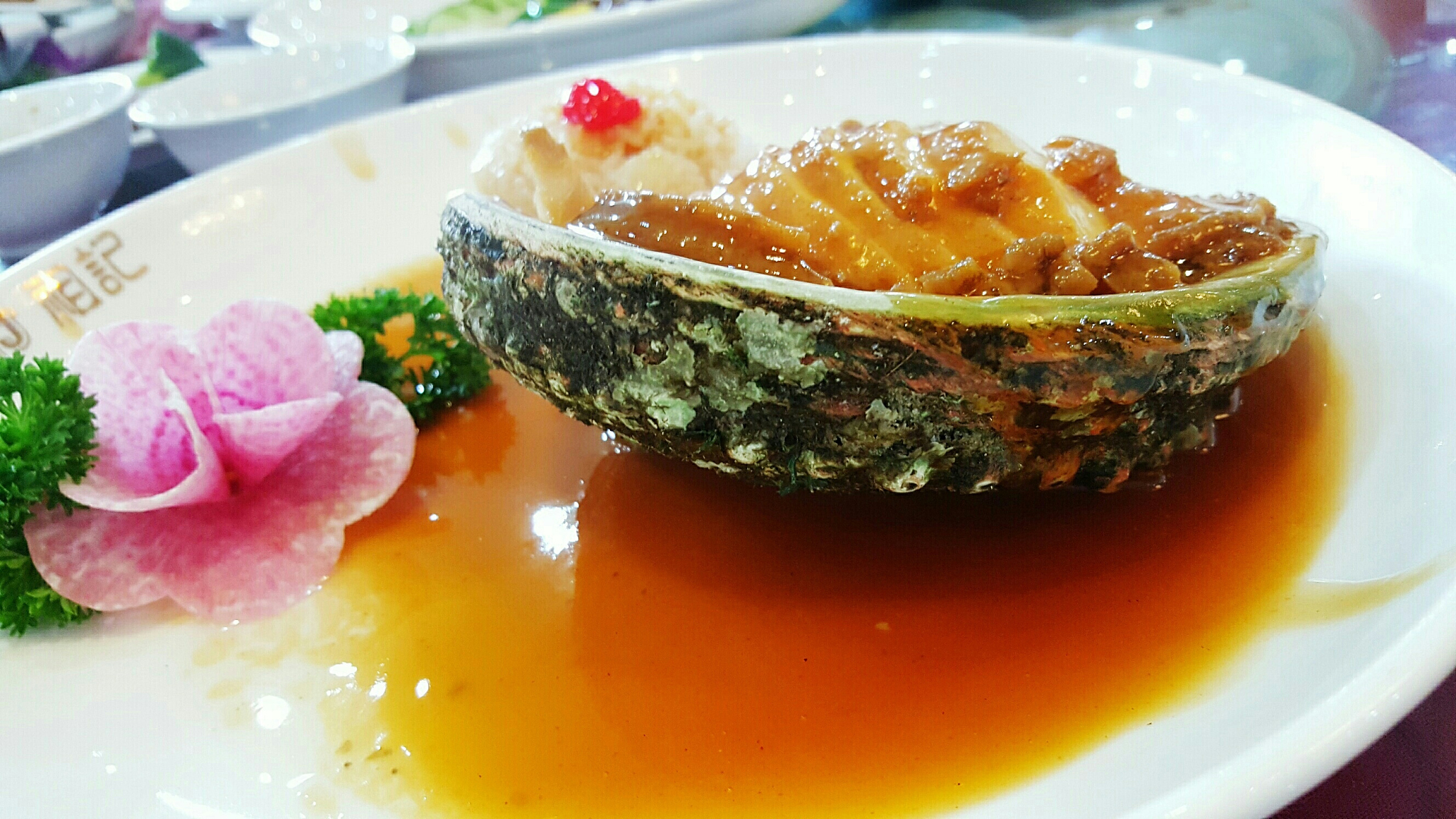 food served in plate on table