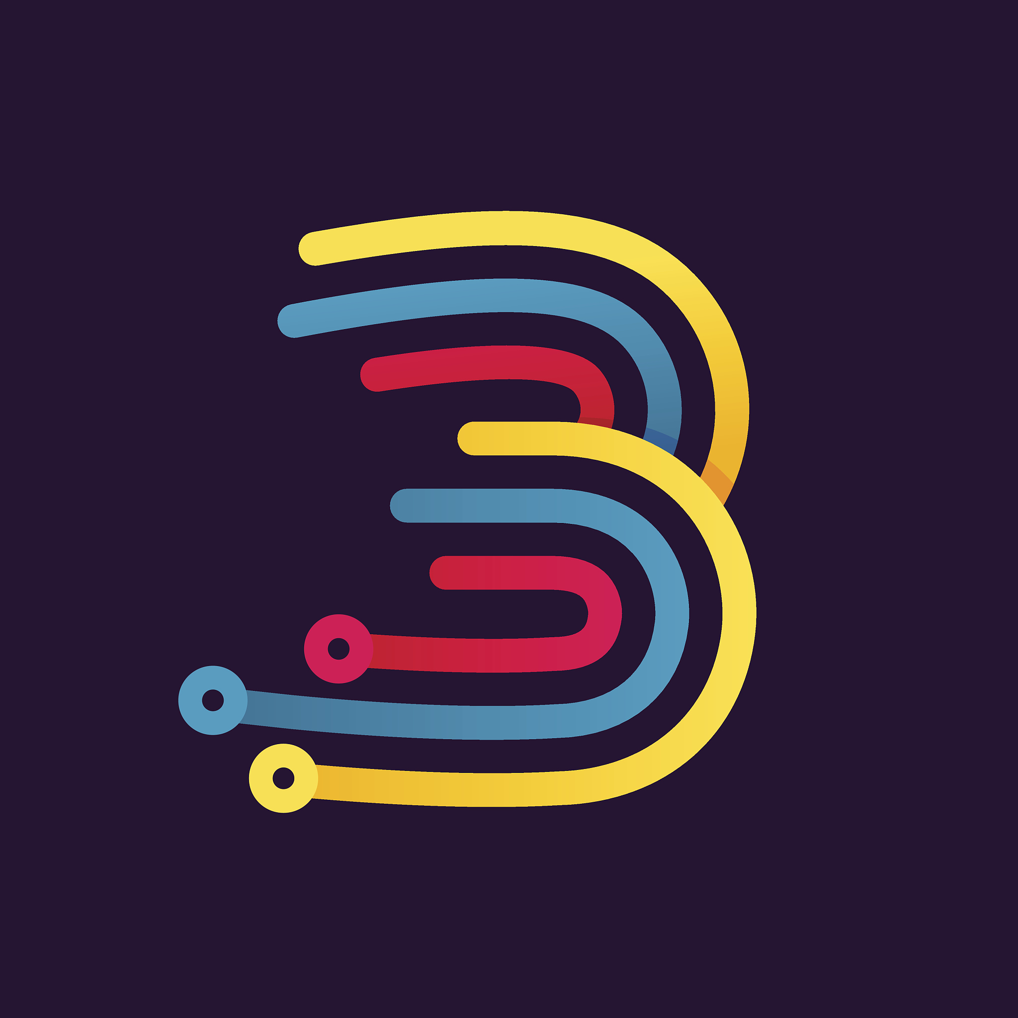 number three icon formed by electric line.