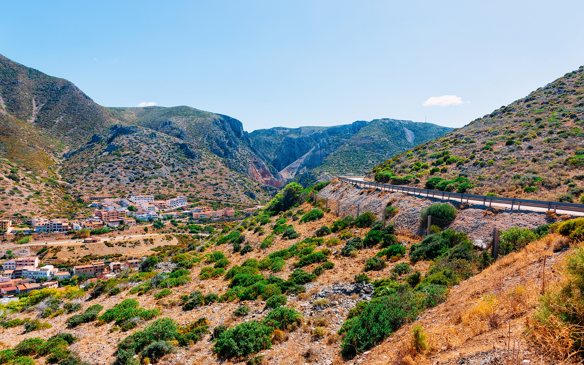 scenery and highway in carbonia near cagliari in sardinia