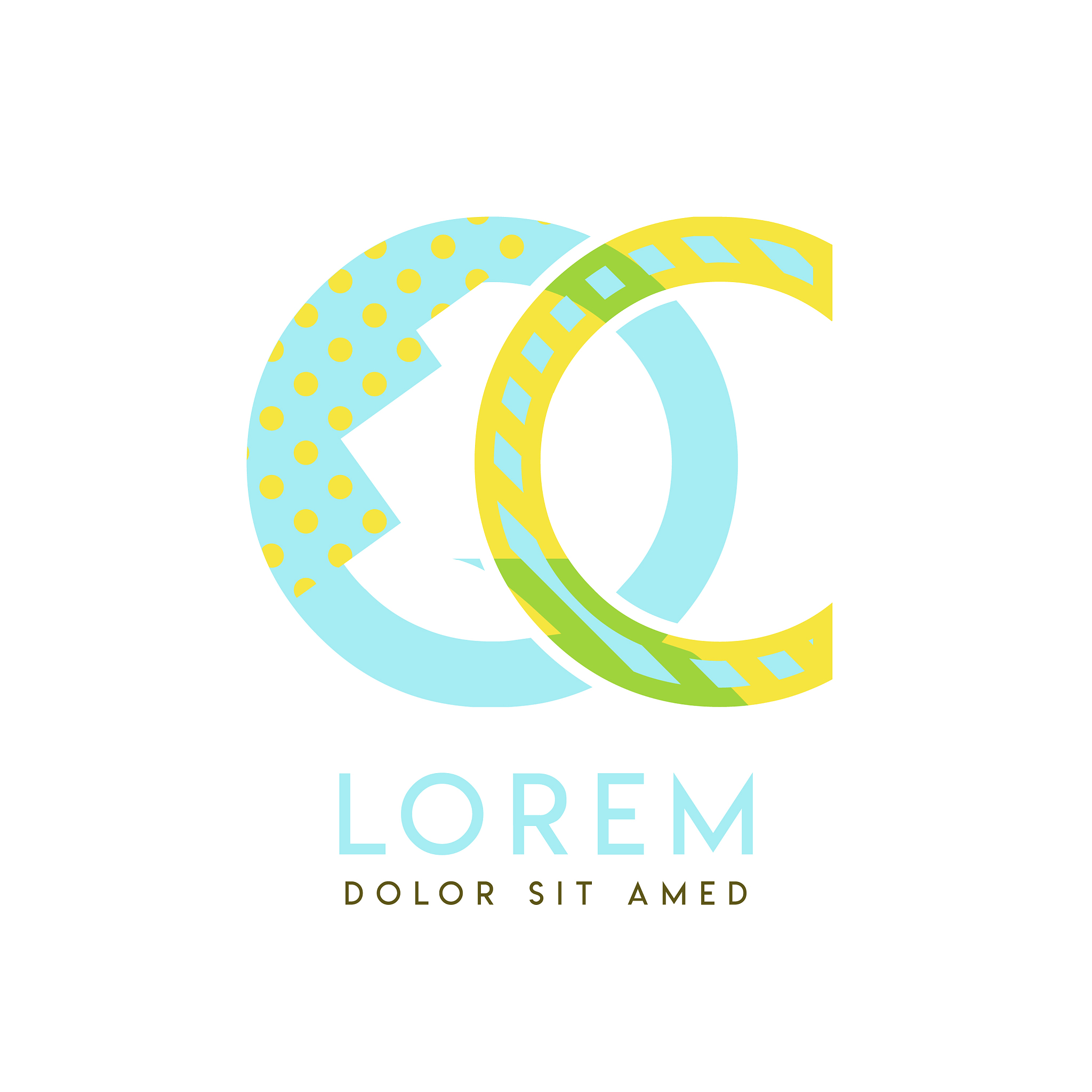 qc natural logo design with yellow and ocean blue