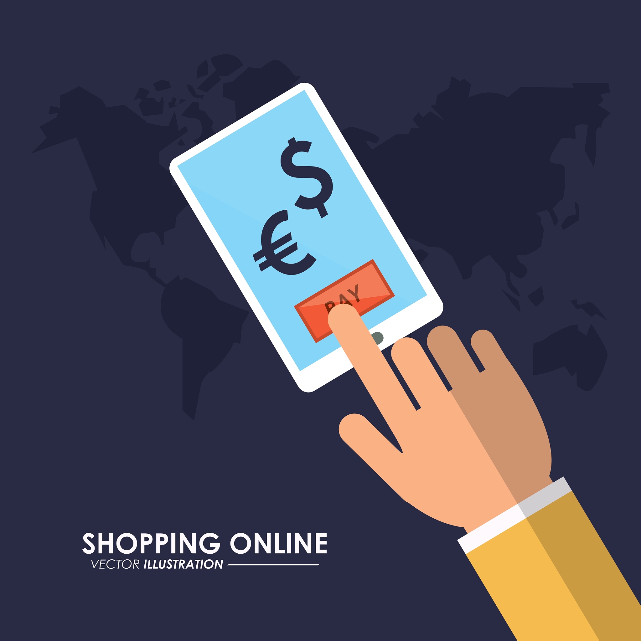 smartphone and map icon shopping online design