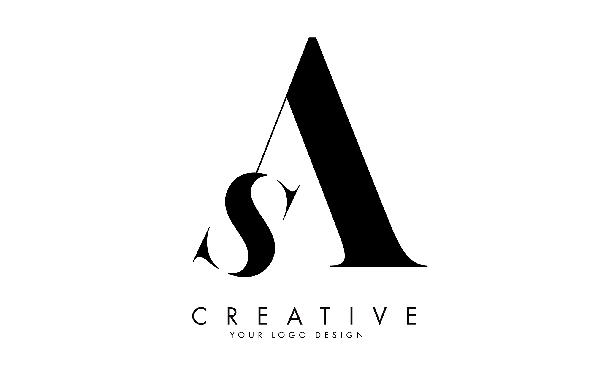 as a s letter logo design with logotype concept