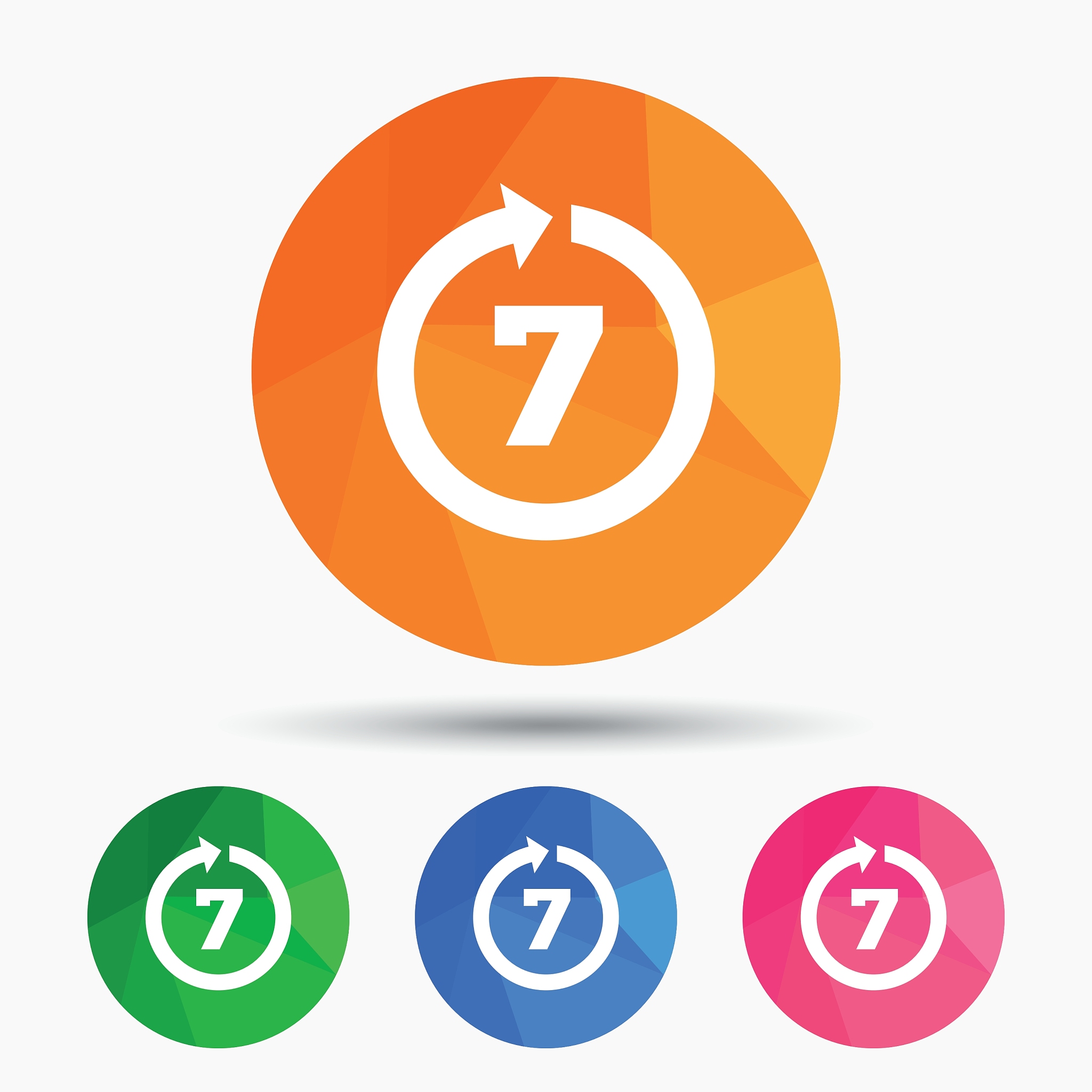 return of goods within 7 days sign icon