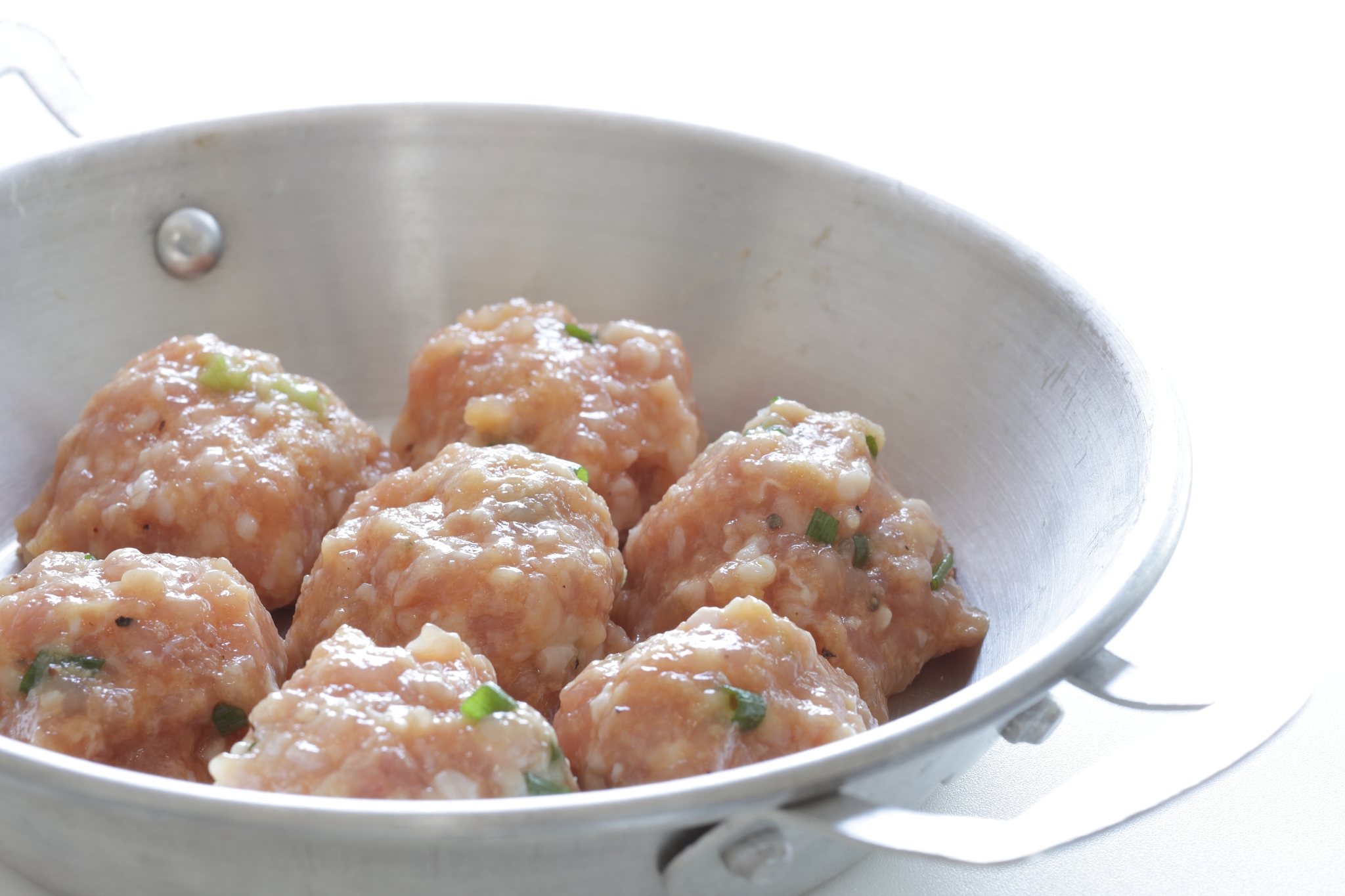 homemade meat ball on pan