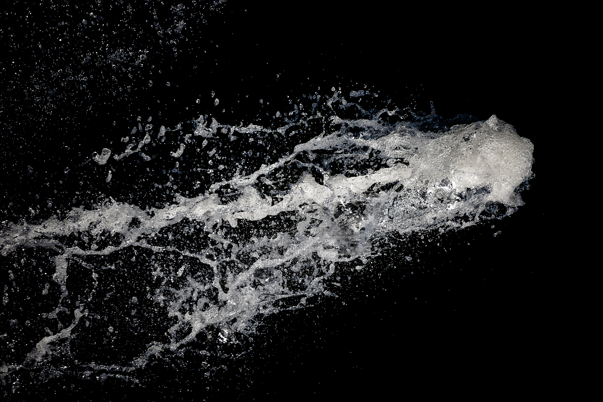 water shooting through the air