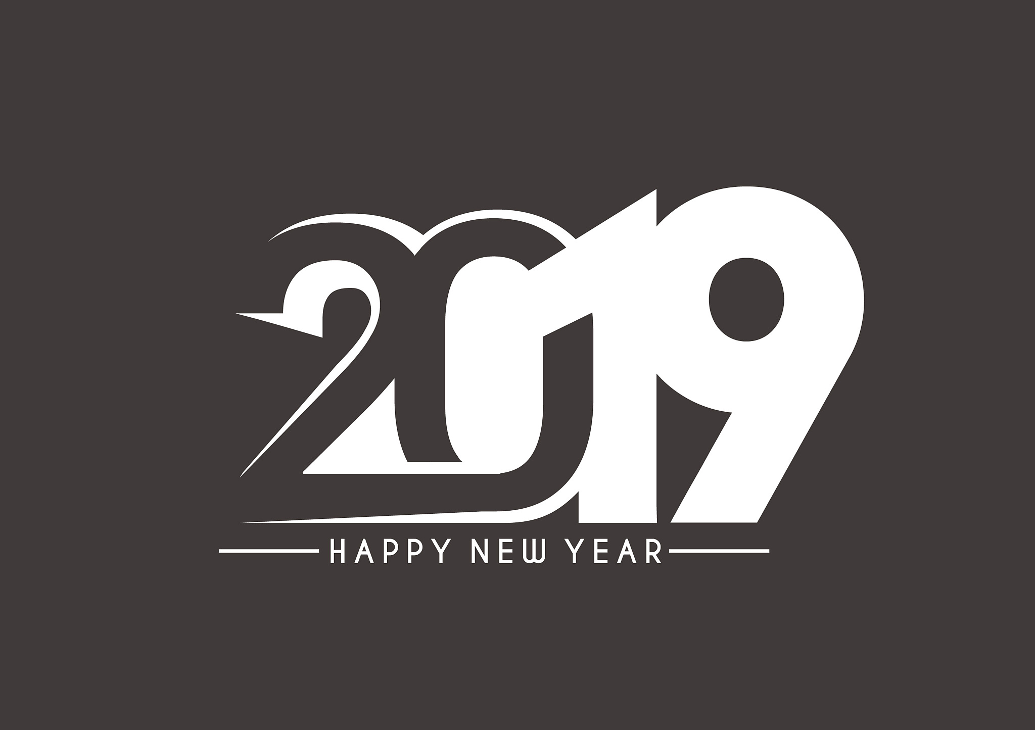 happy new year 2019 text design  patter, vector illustration.