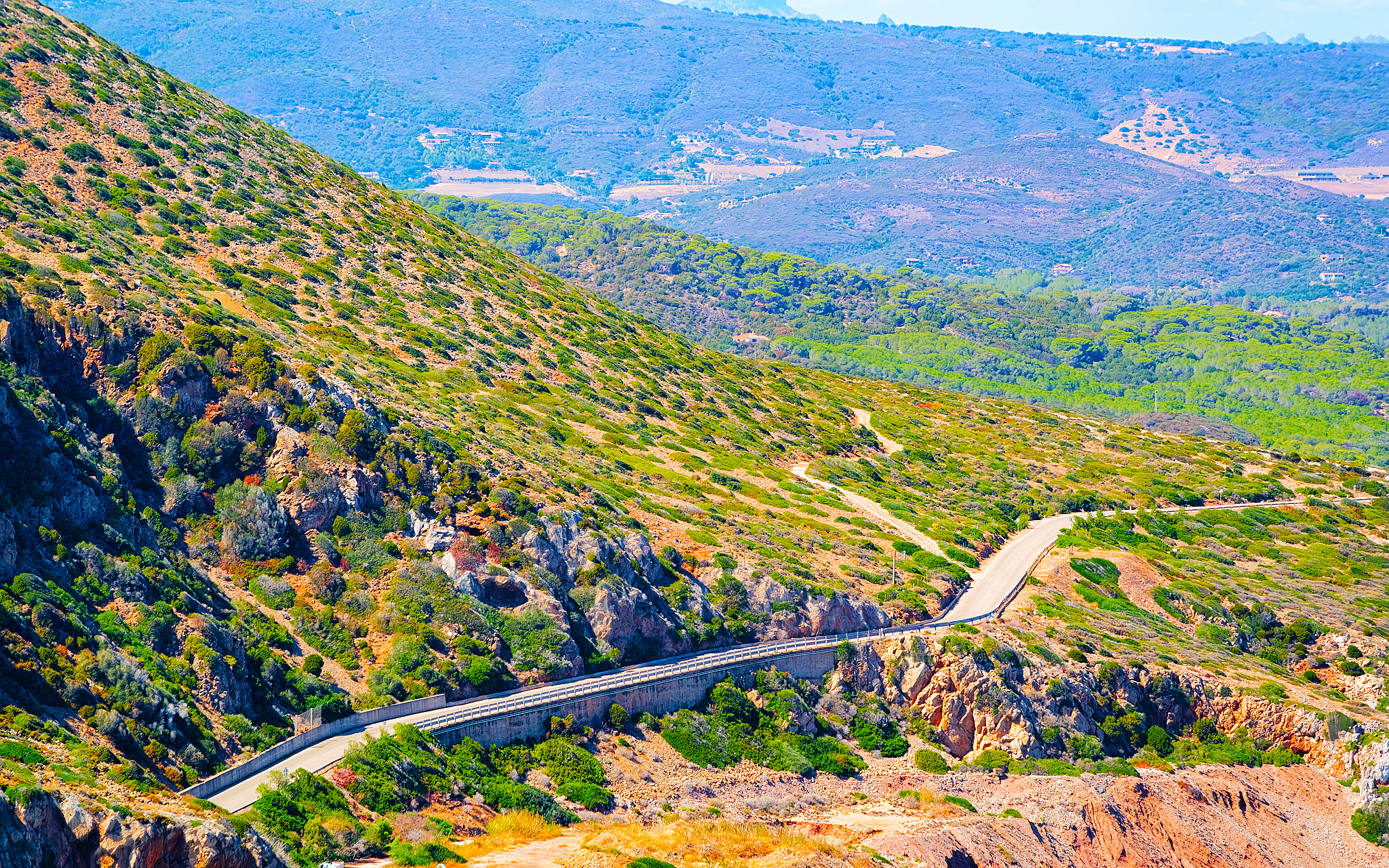 scenery of highway in carbonia near cagliari in sardinia reflex