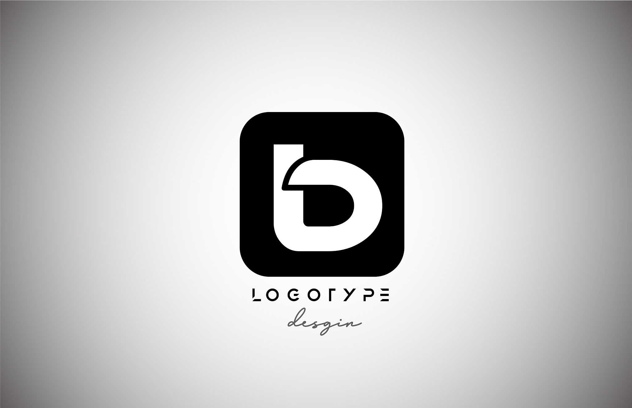 black white b square letter logo alphabet icon