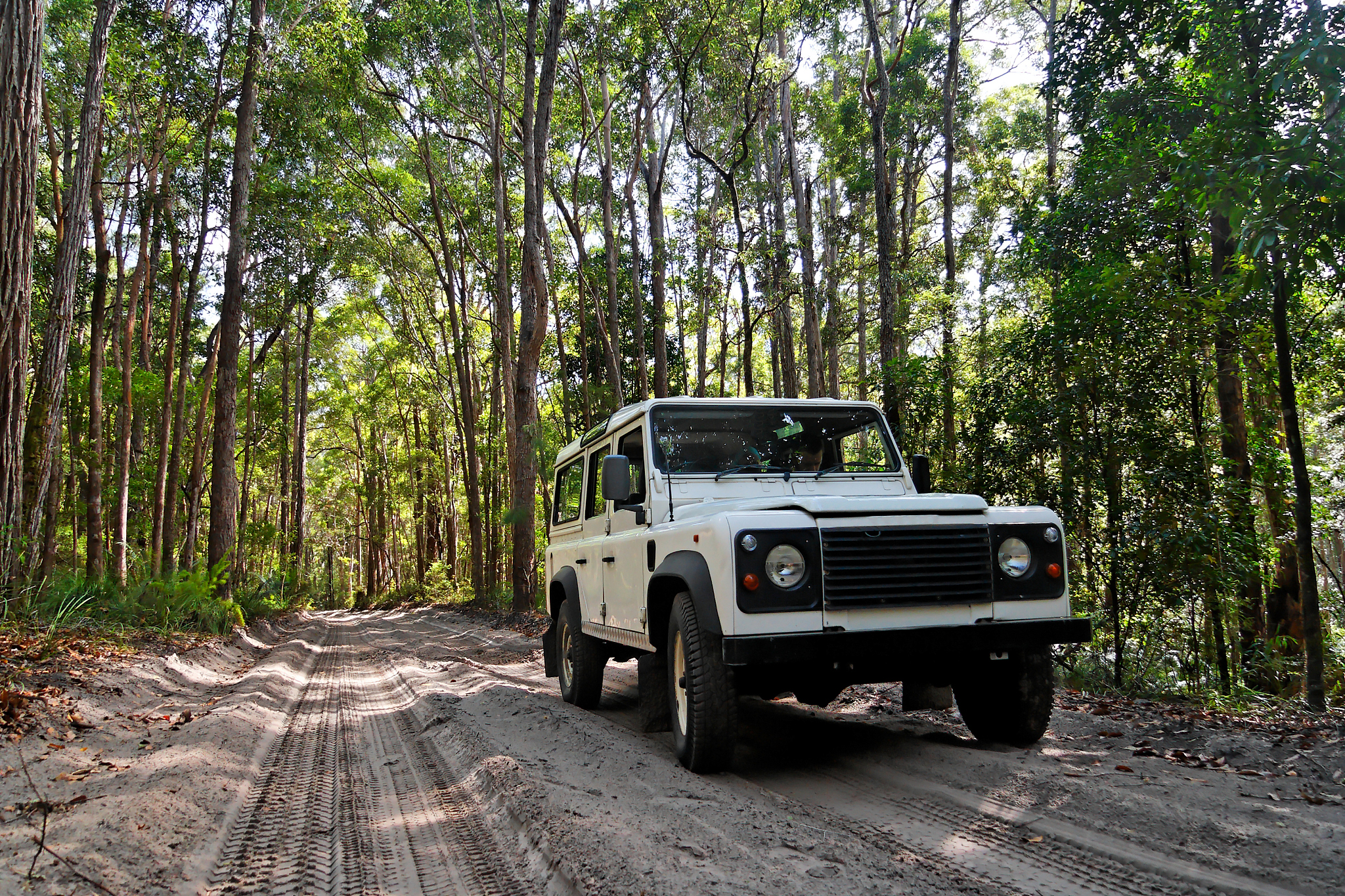 a 4wd vehicle on fraser island, australia