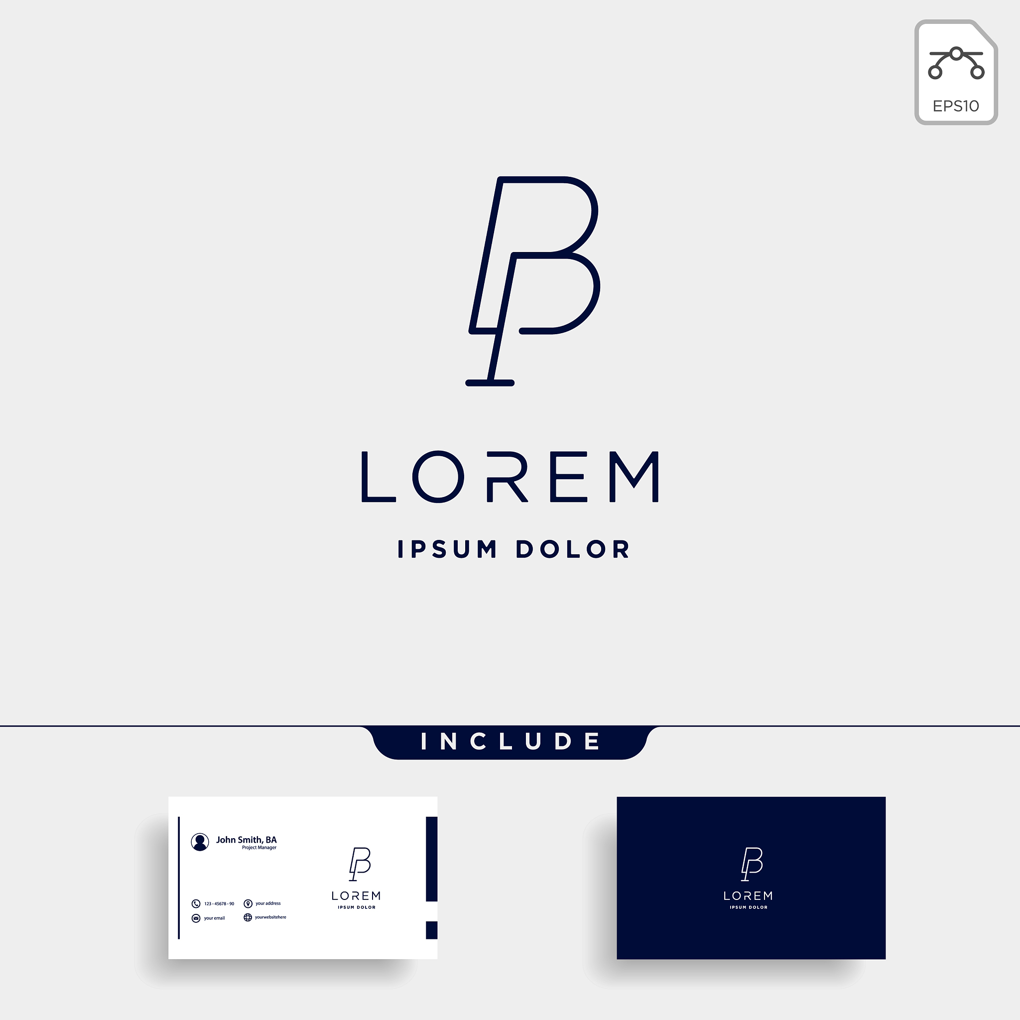 letter b p bp pb logo design simple