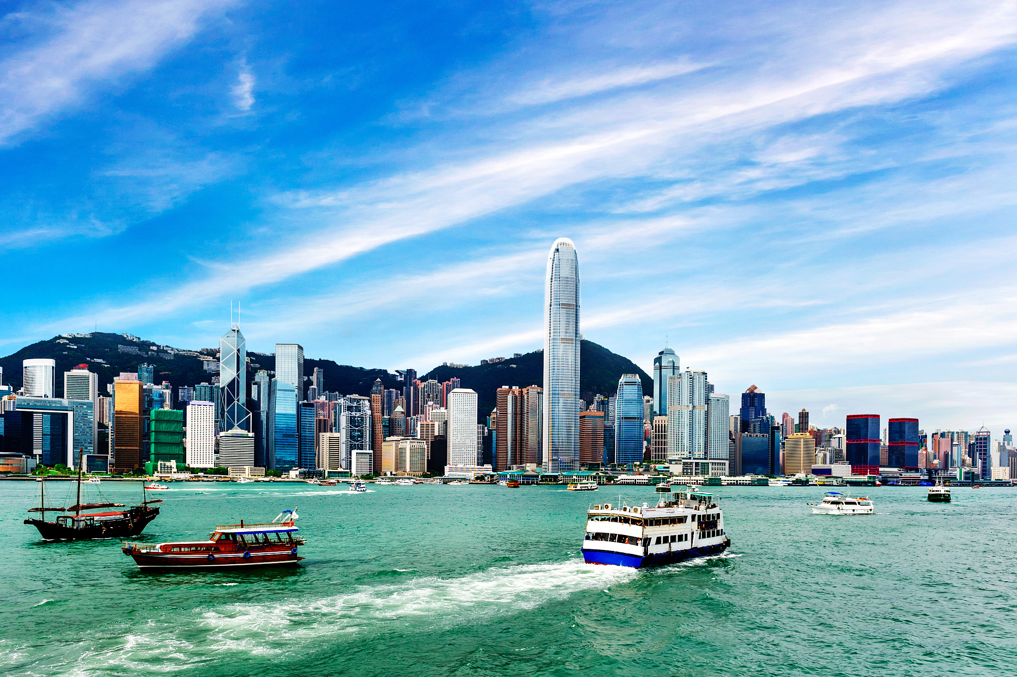 hong kong view of victoria harbor