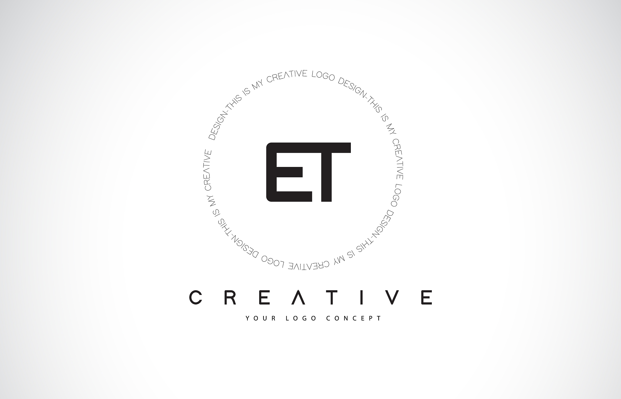 et e t logo design with black and white creative