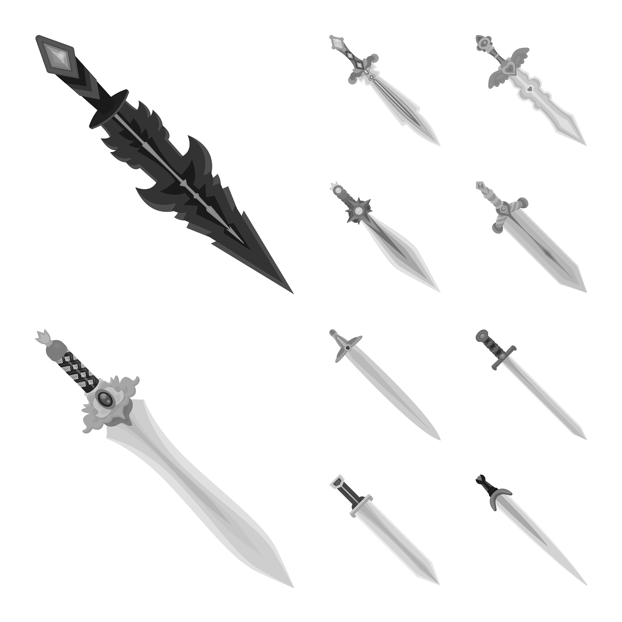 sharp and blade symbol set