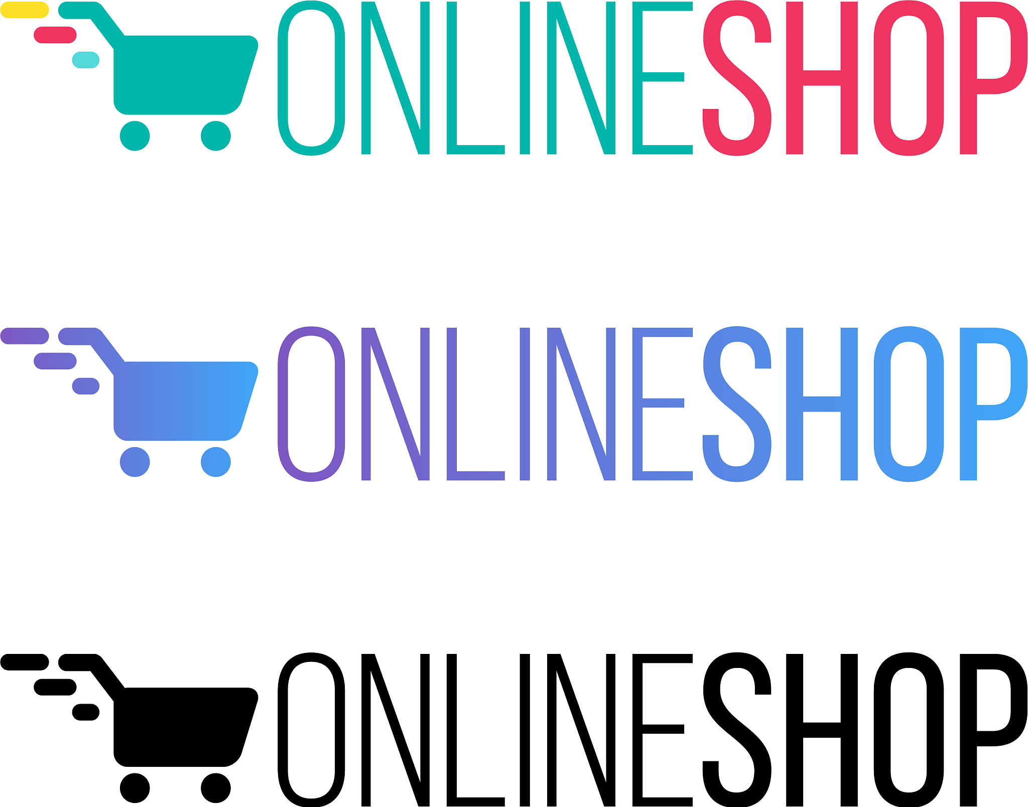 online shop color lettering