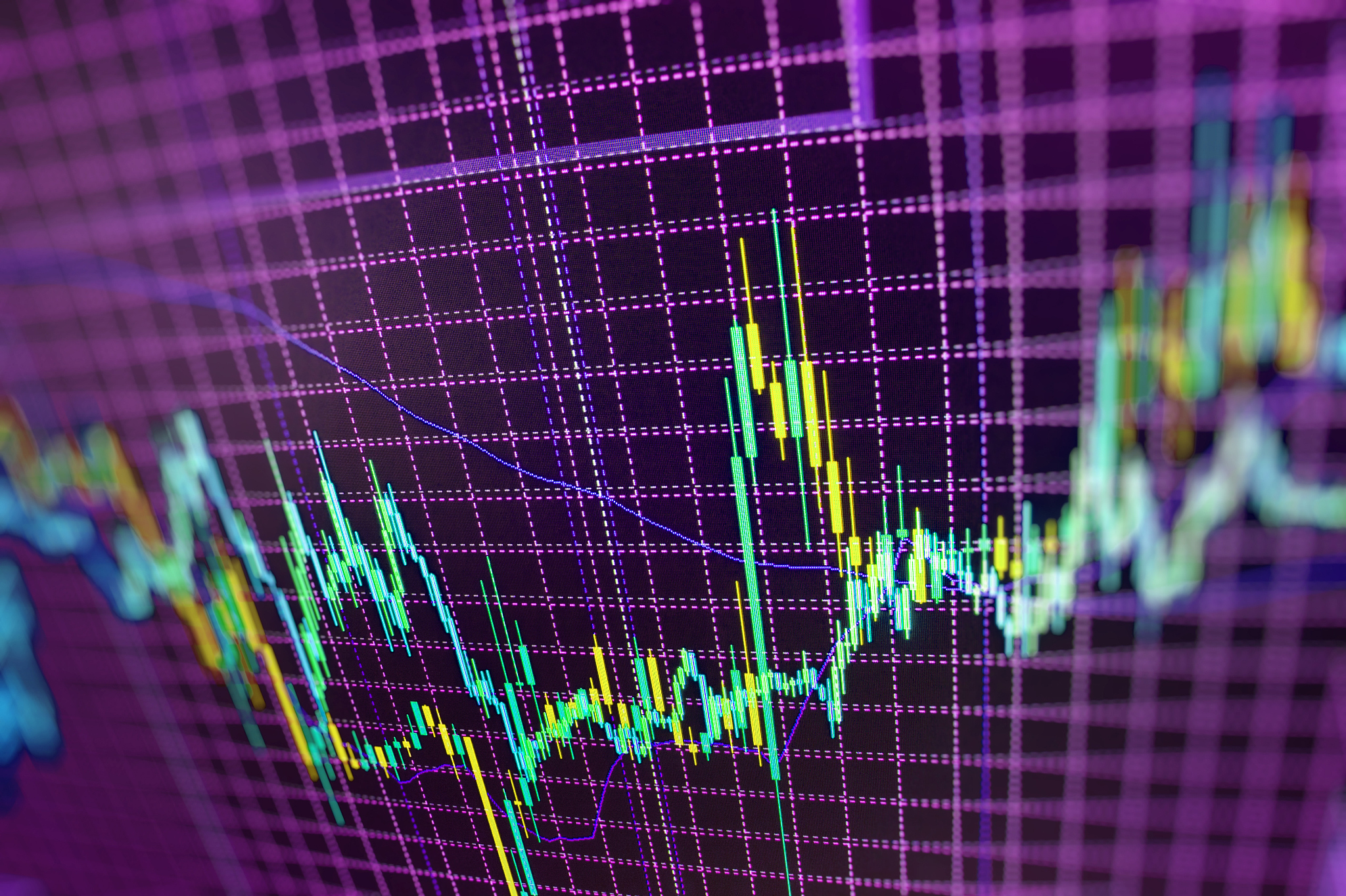 stock market graph and bar chart price display