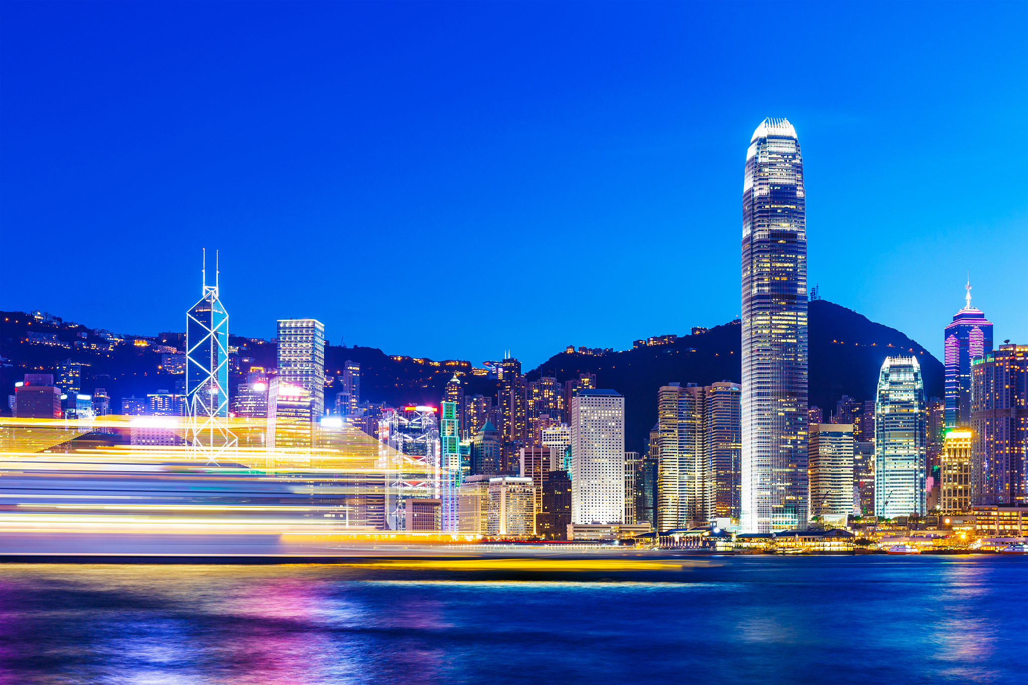hong kong cityscape at night