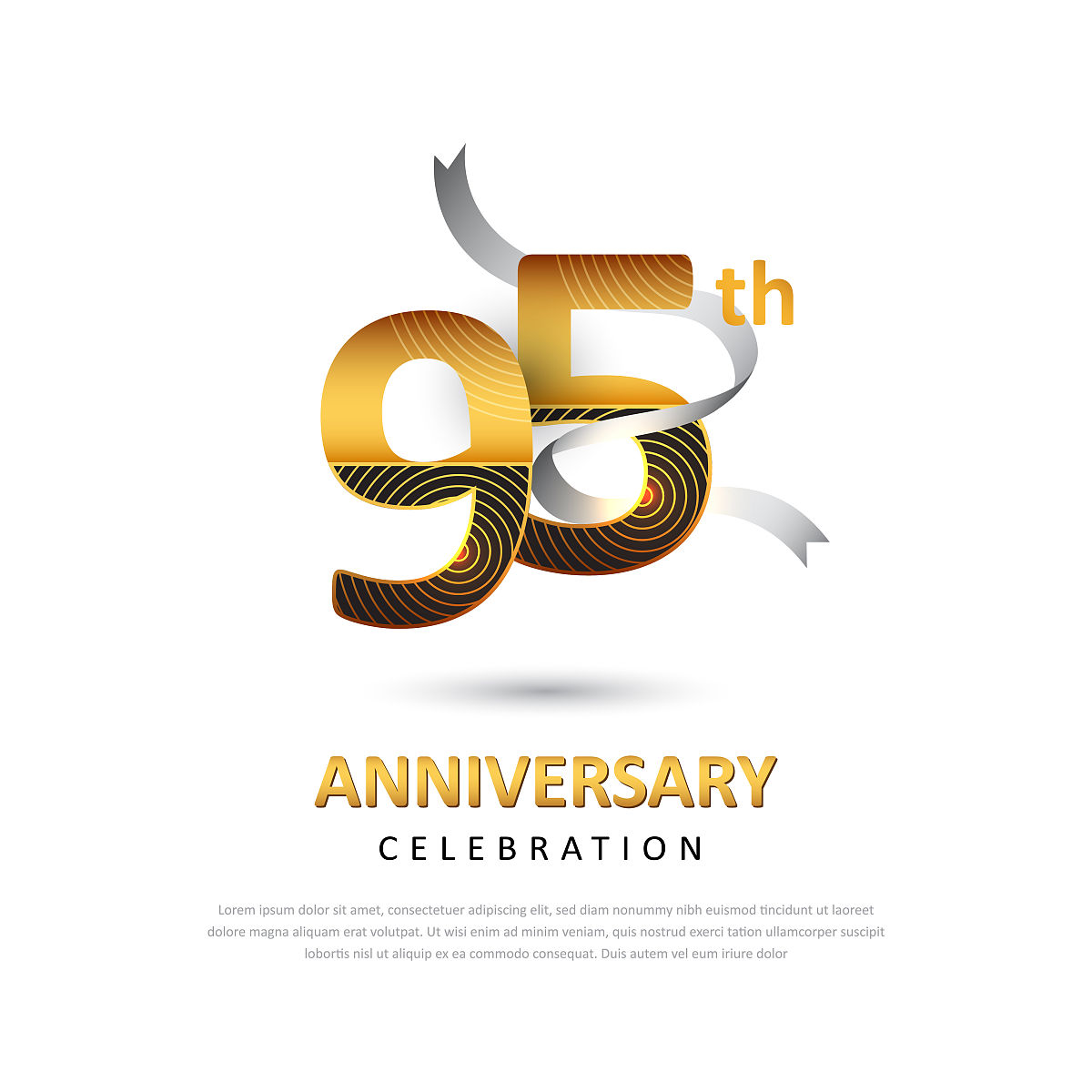 95年创意周年庆典模板设计丝带