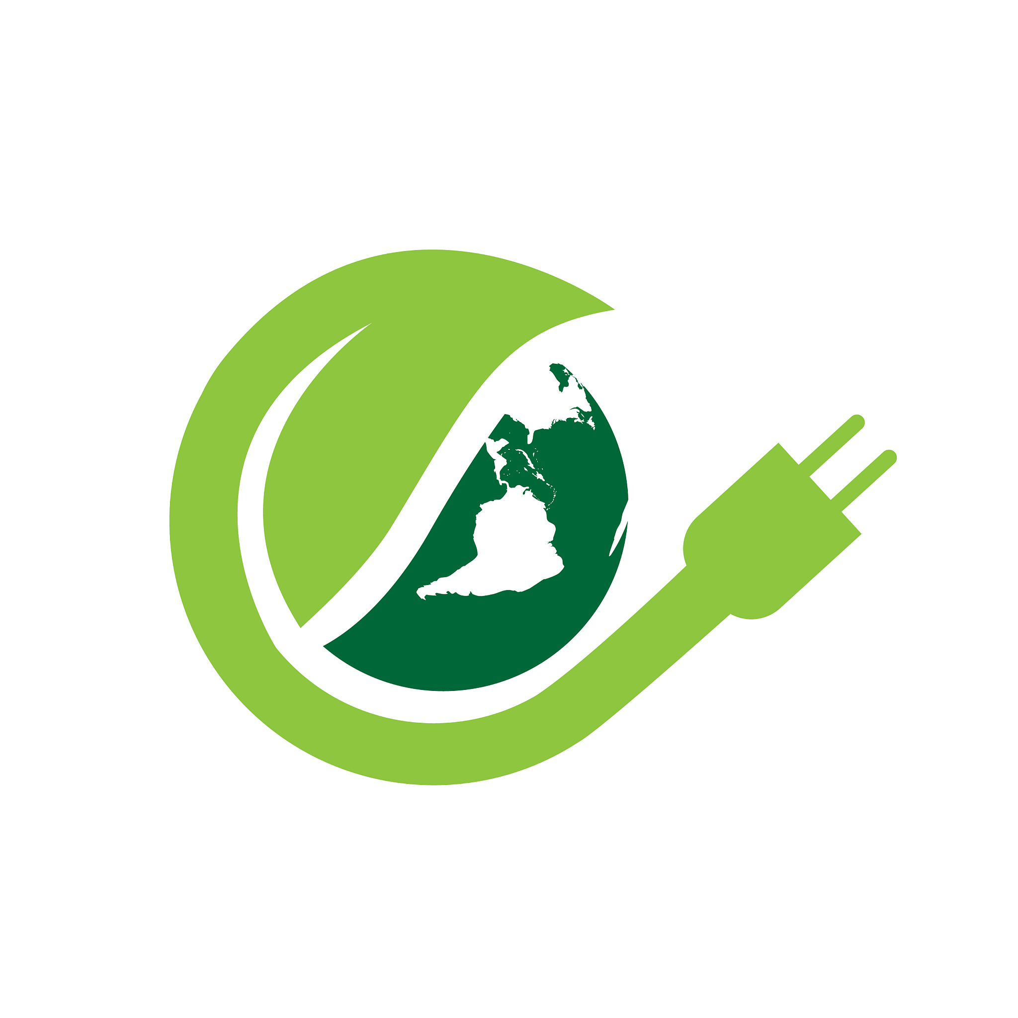 world electricity green energy logo
