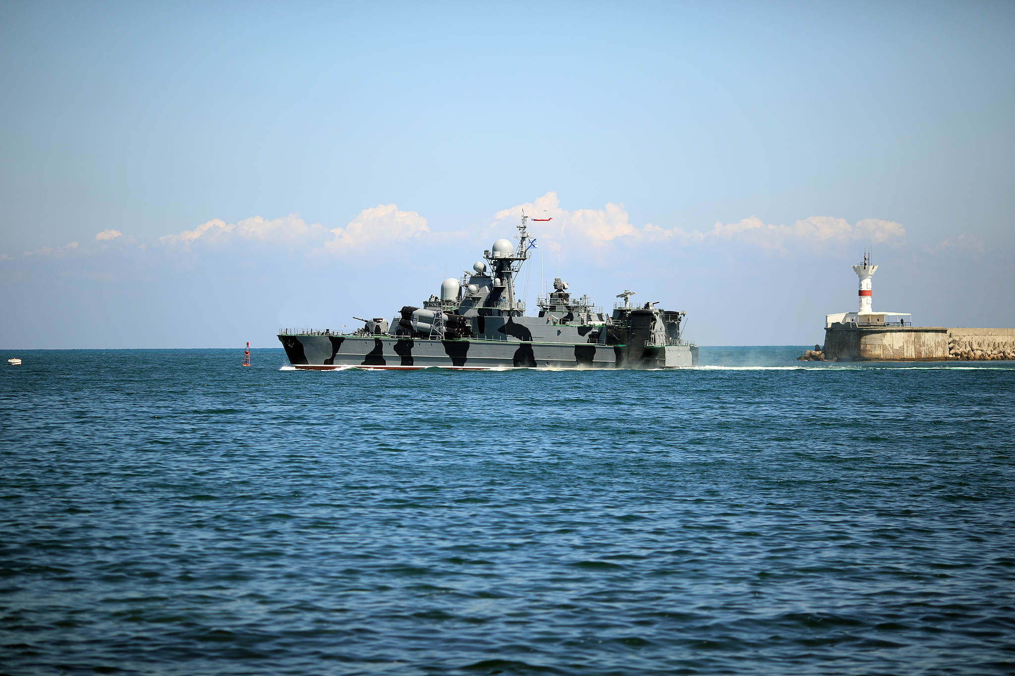 missile boat on the high seas