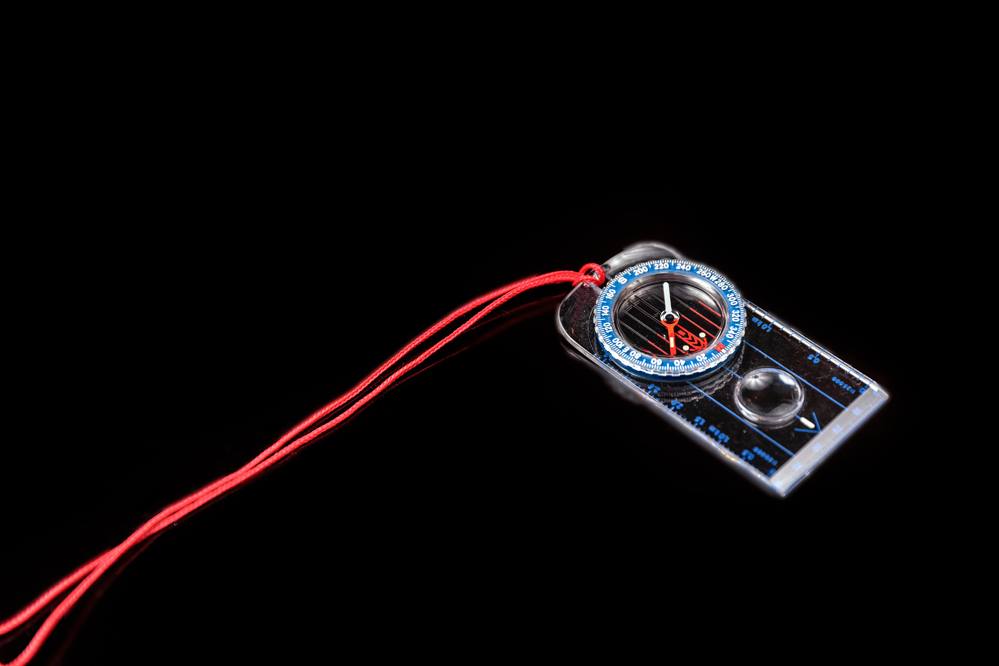 compass on a black background