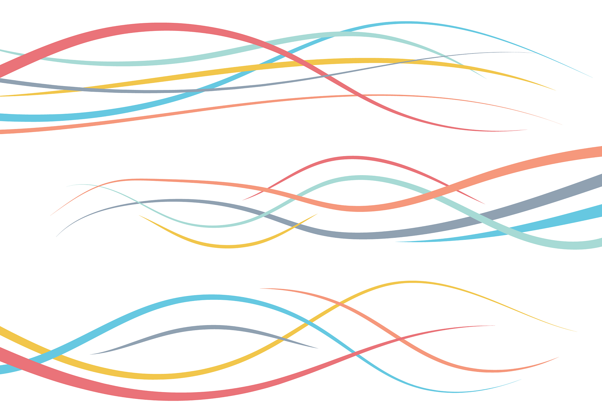 set of abstract color curved lines