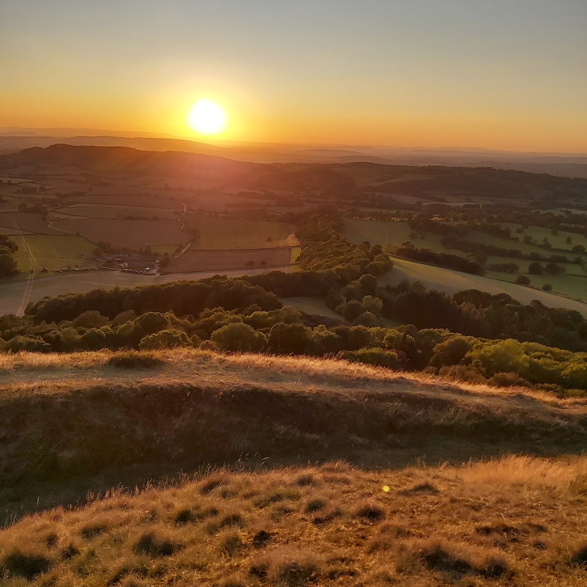 sunset british camp malvern hills