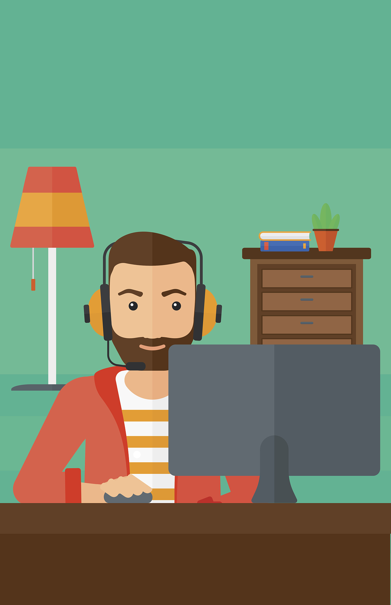 man playing video game